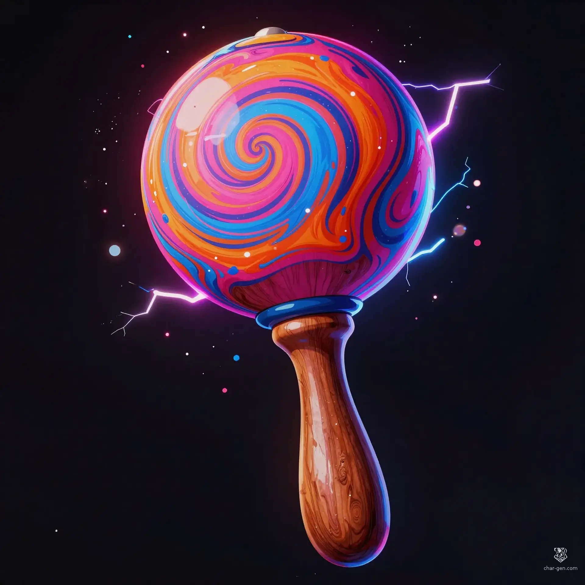The Maraca of Mirthful Mayhem - AI-generated fantasy Magic Item