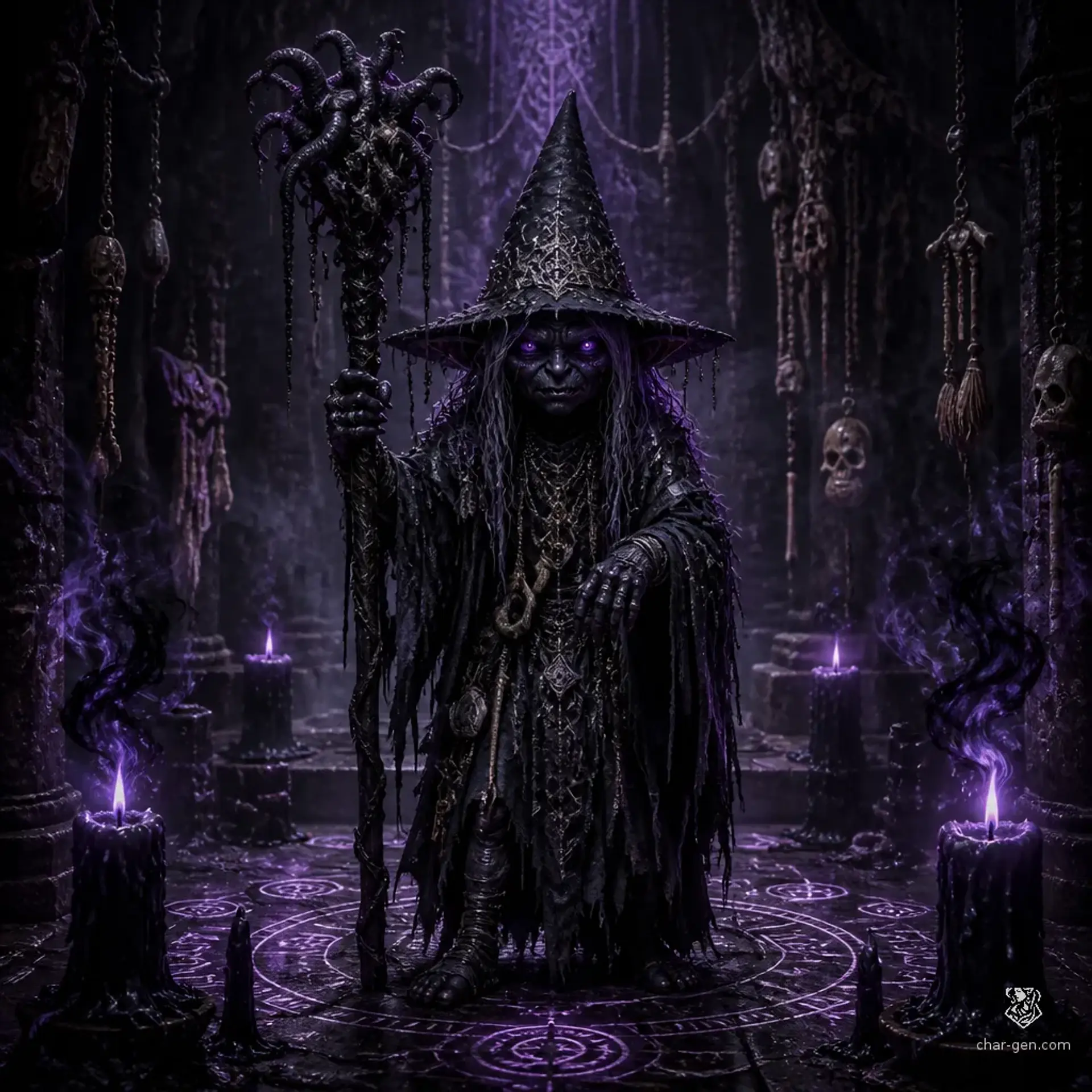 Murfala's Whispered Hexer - AI-generated fantasy Monster
