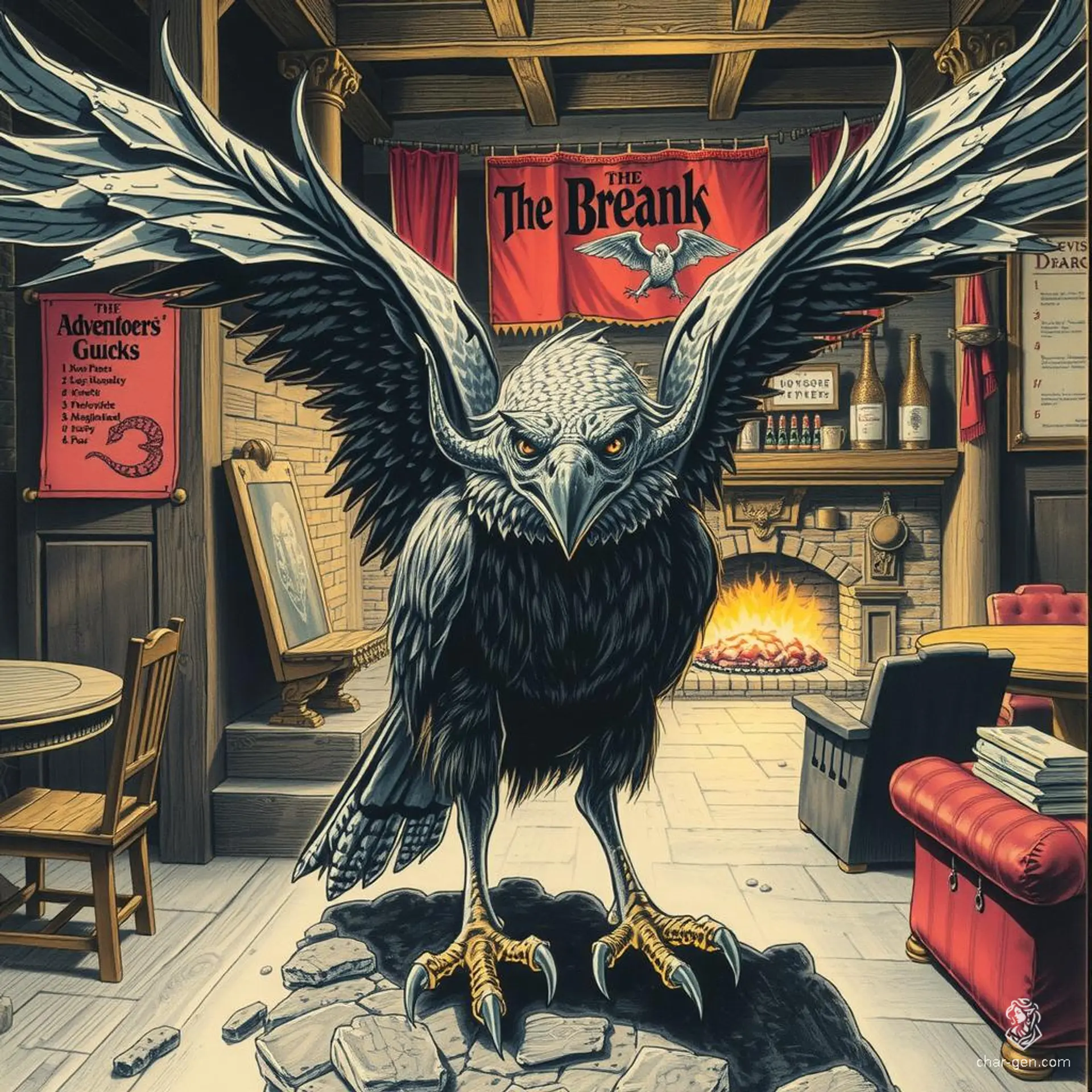A cunning and malevolent creature, the Serpent-Osprey combines the swift, powerful wings of an osprey with the sinister, venomous head of a snake. Its sharp, strategic mind and lethal bite make it a formidable predator and a feared adversary in any fantasy realm.