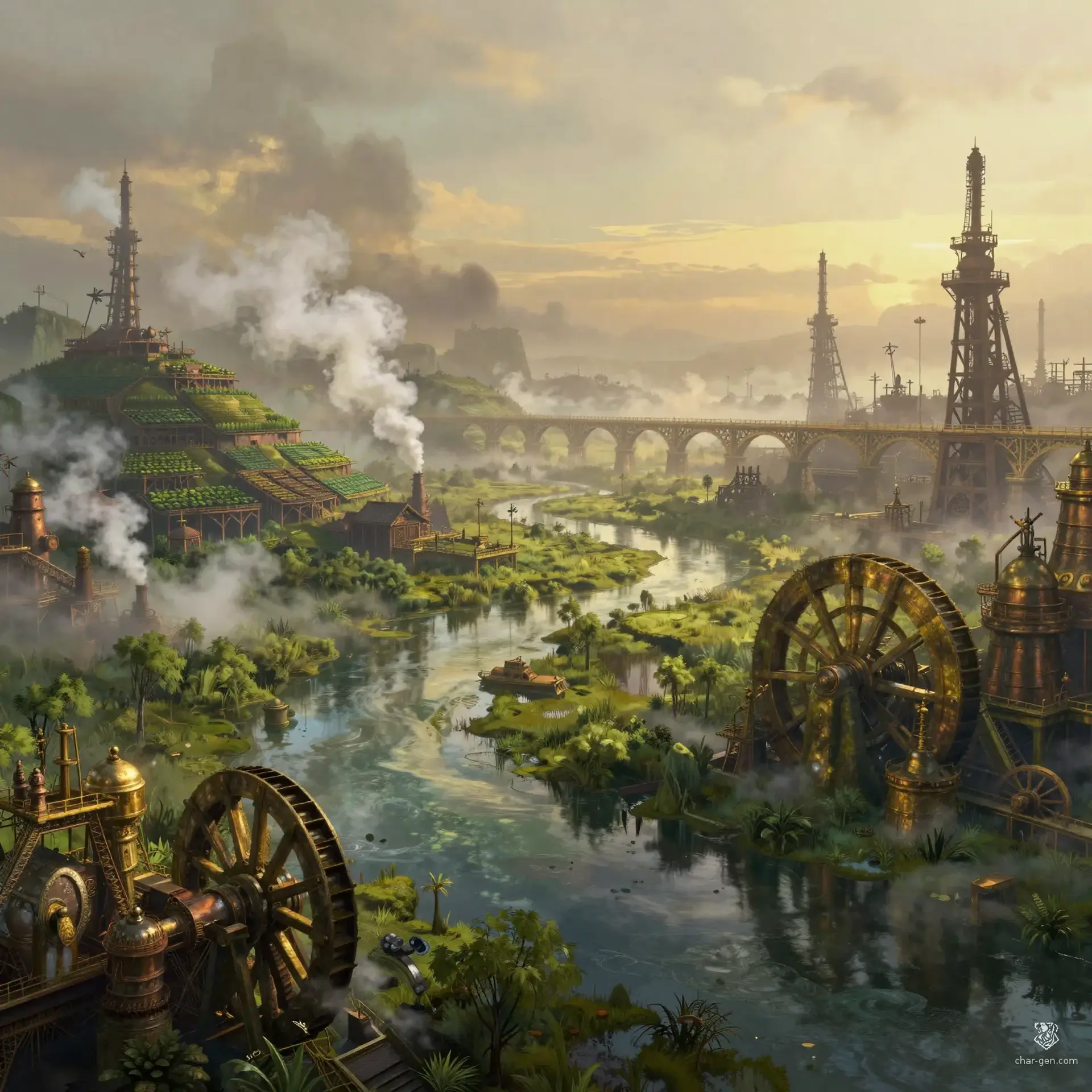 The Clockwork Kingdom - AI-generated fantasy Region