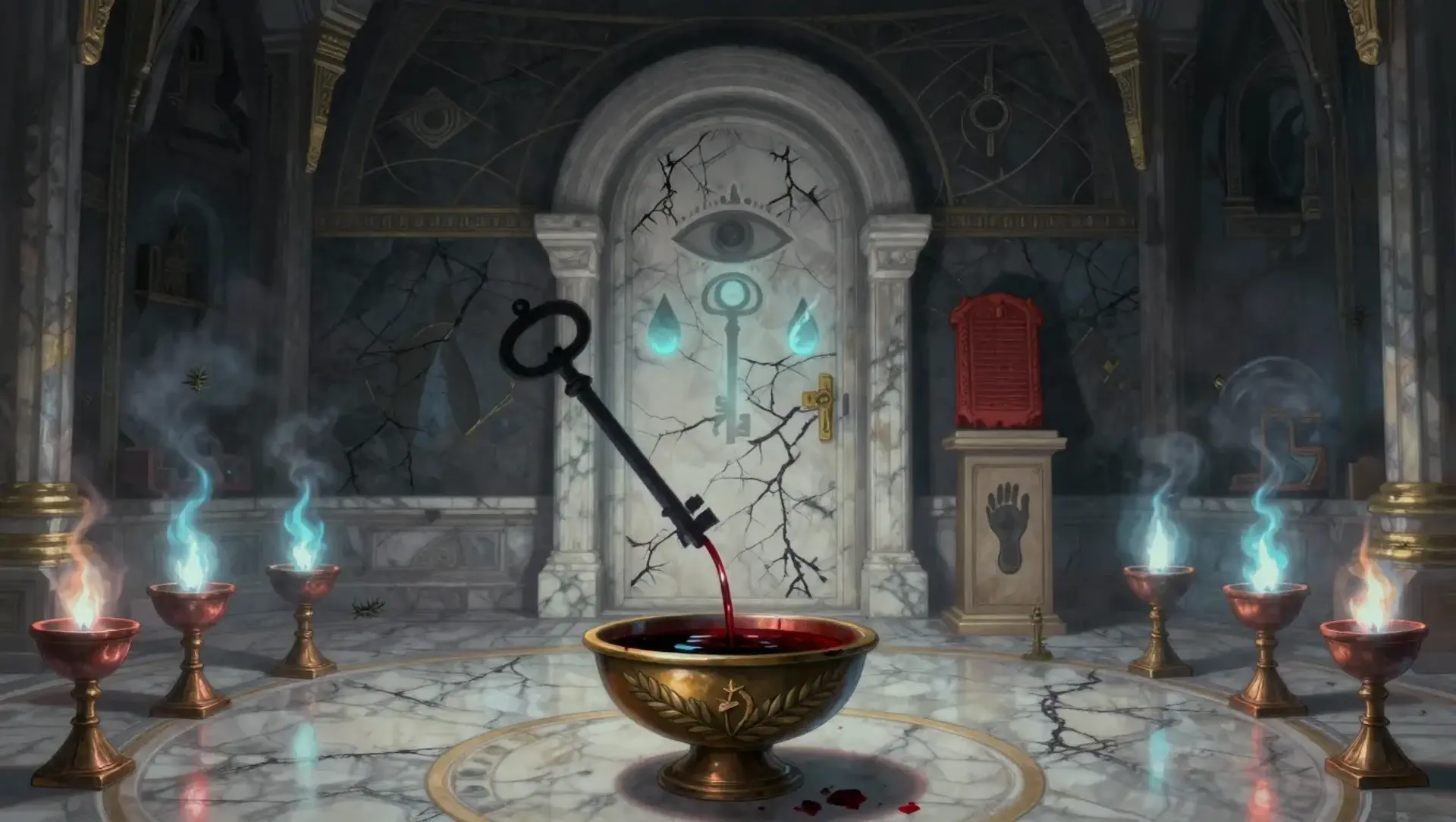 The Door That Hears Judgment - AI-generated fantasy Puzzle