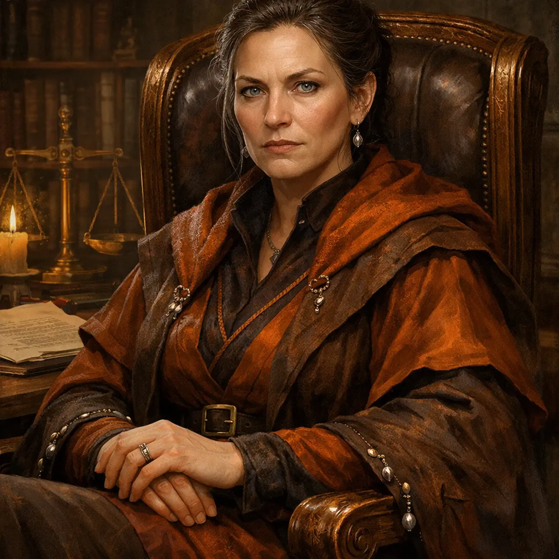 Magistrate Elsbeth Kade - AI-generated fantasy NPC