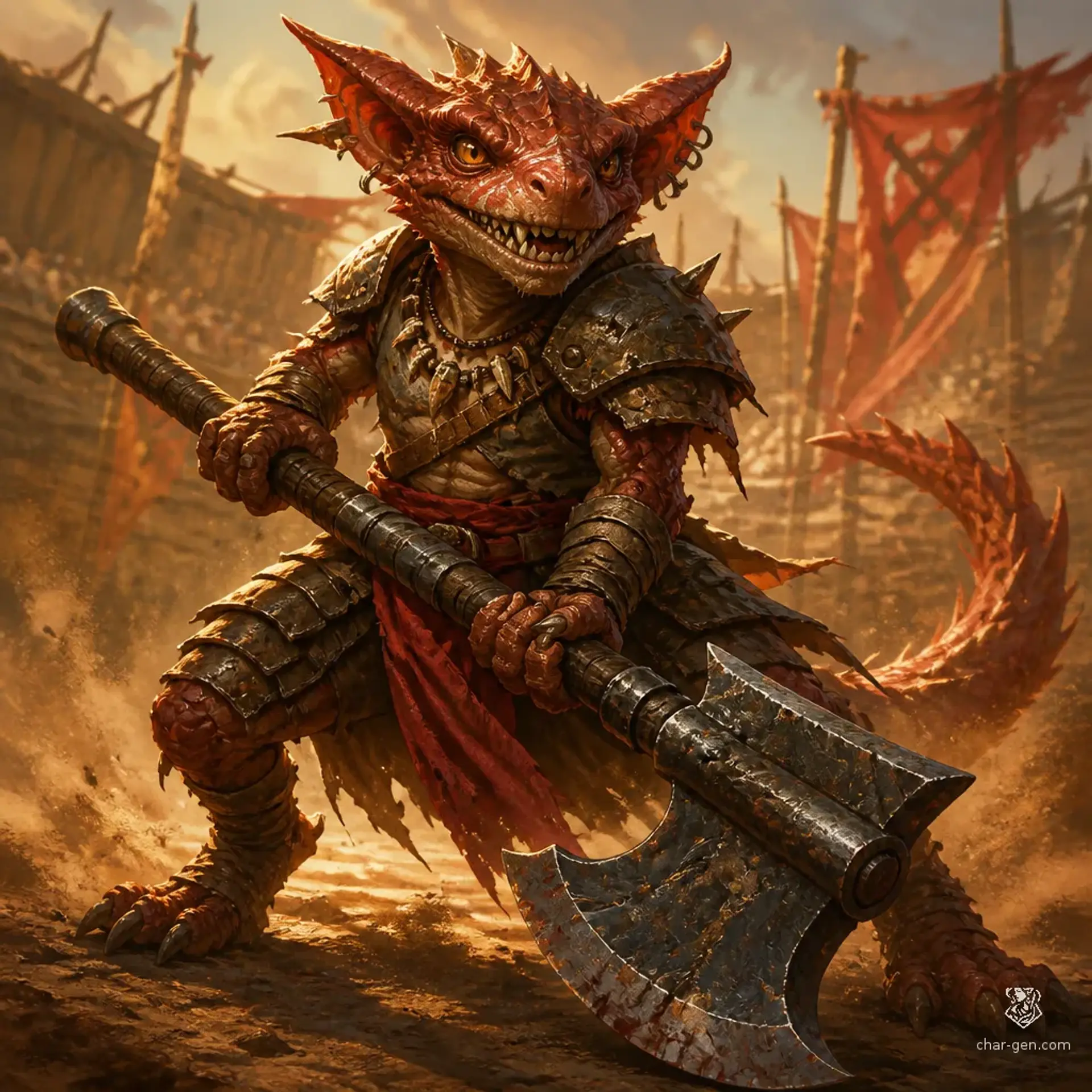 Skritch Red-Sash - AI-generated fantasy Character