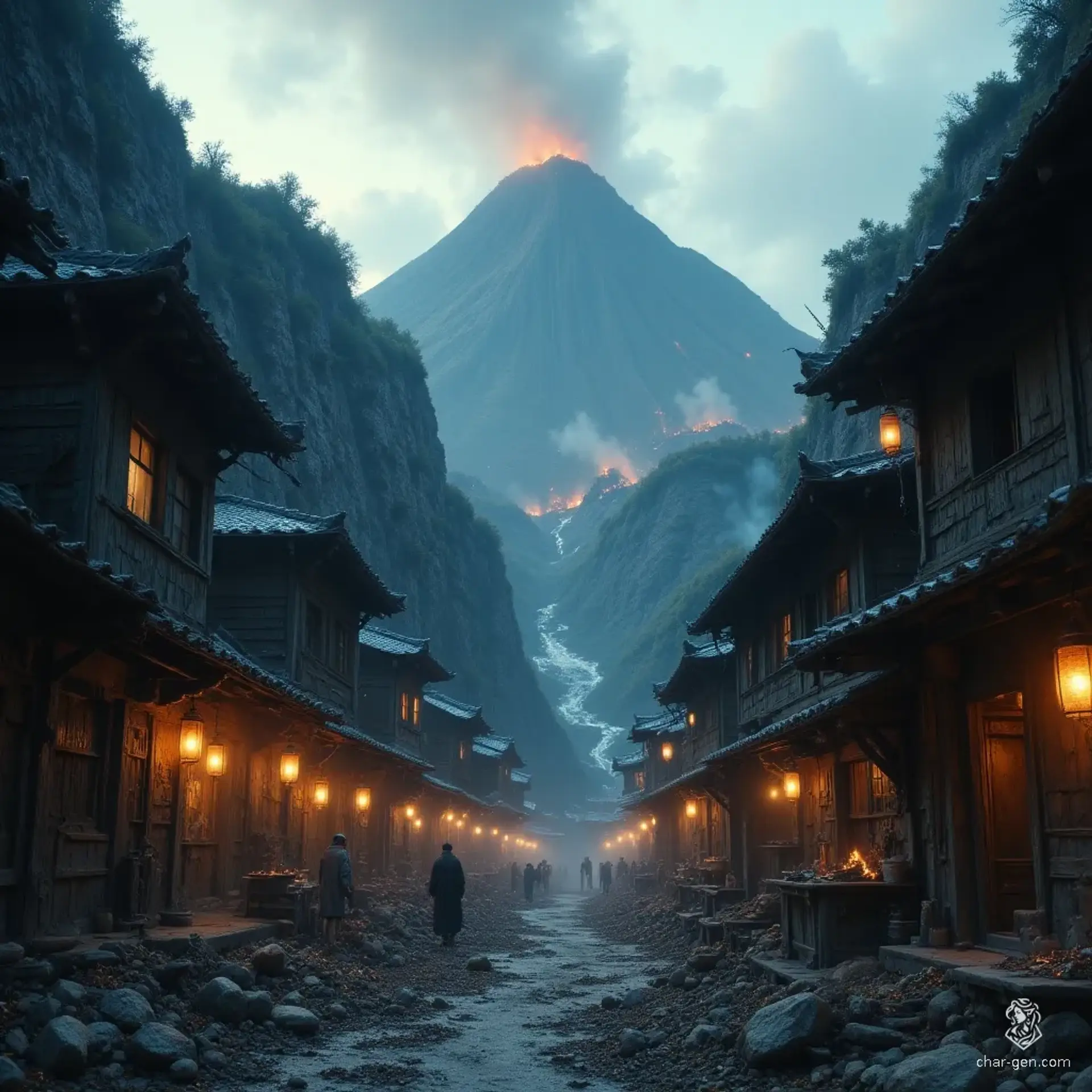 Yukigake - AI-generated fantasy Settlement