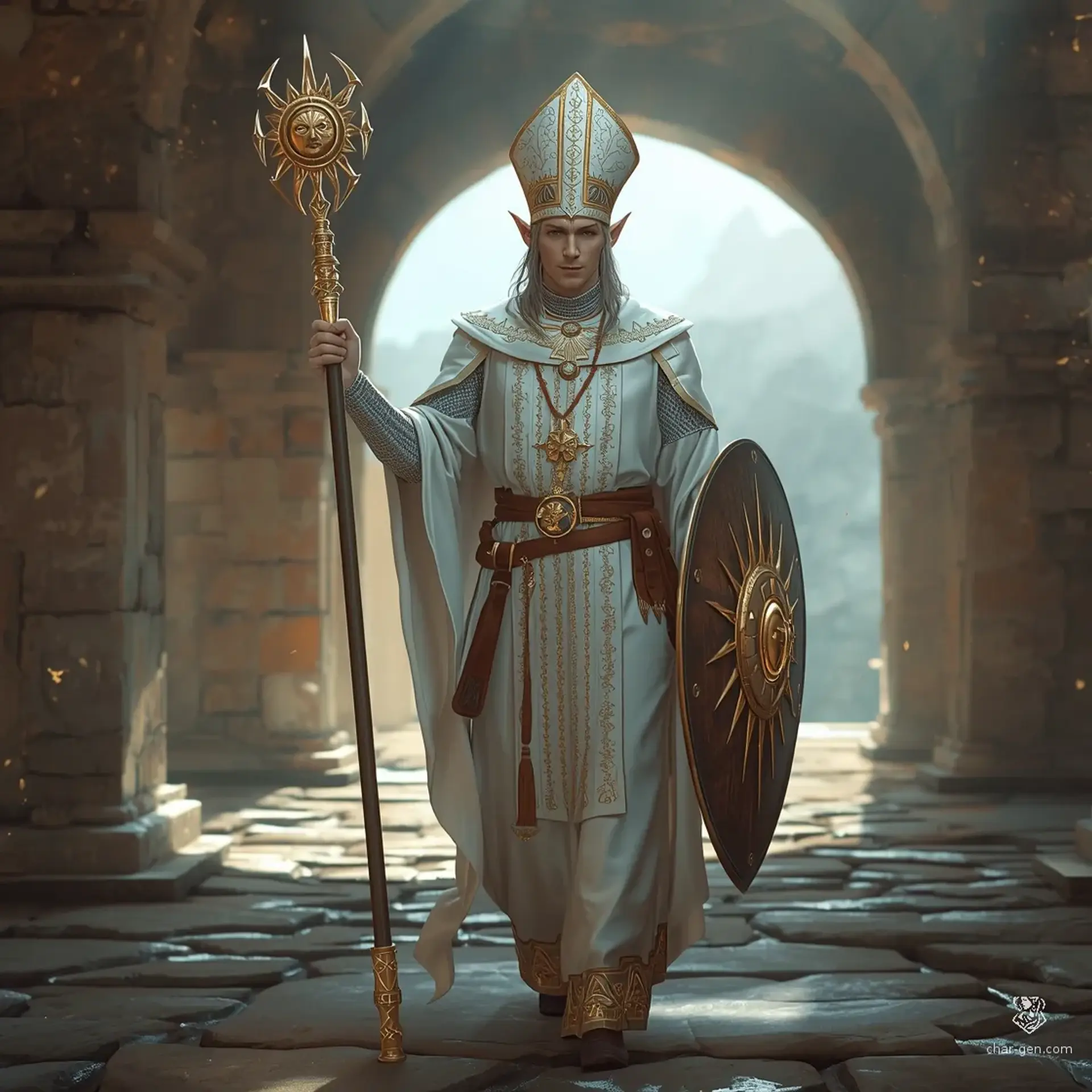 Valerius of the Gilded Crown - AI-generated fantasy Character