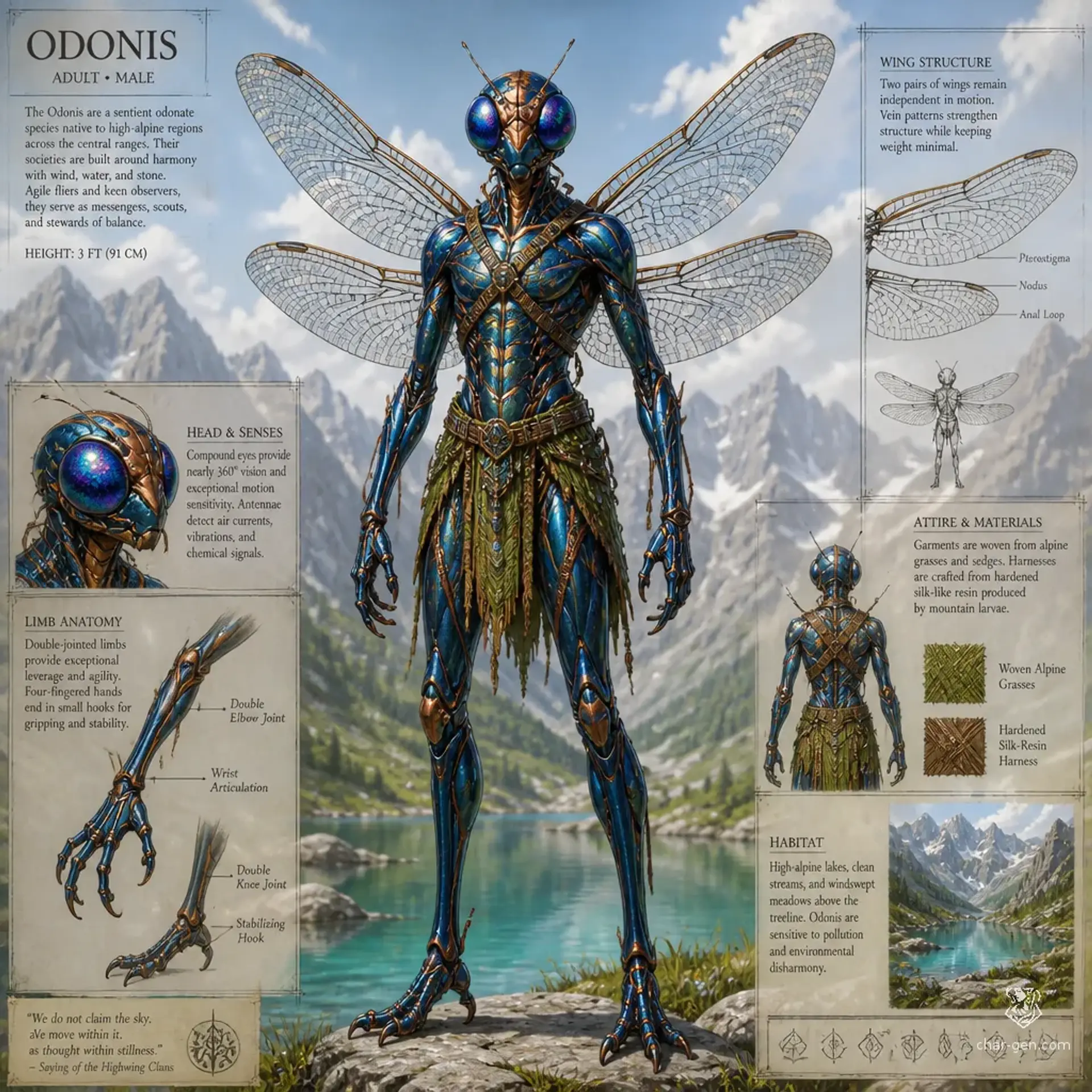 Skyshimmer Odonis - AI-generated fantasy Species