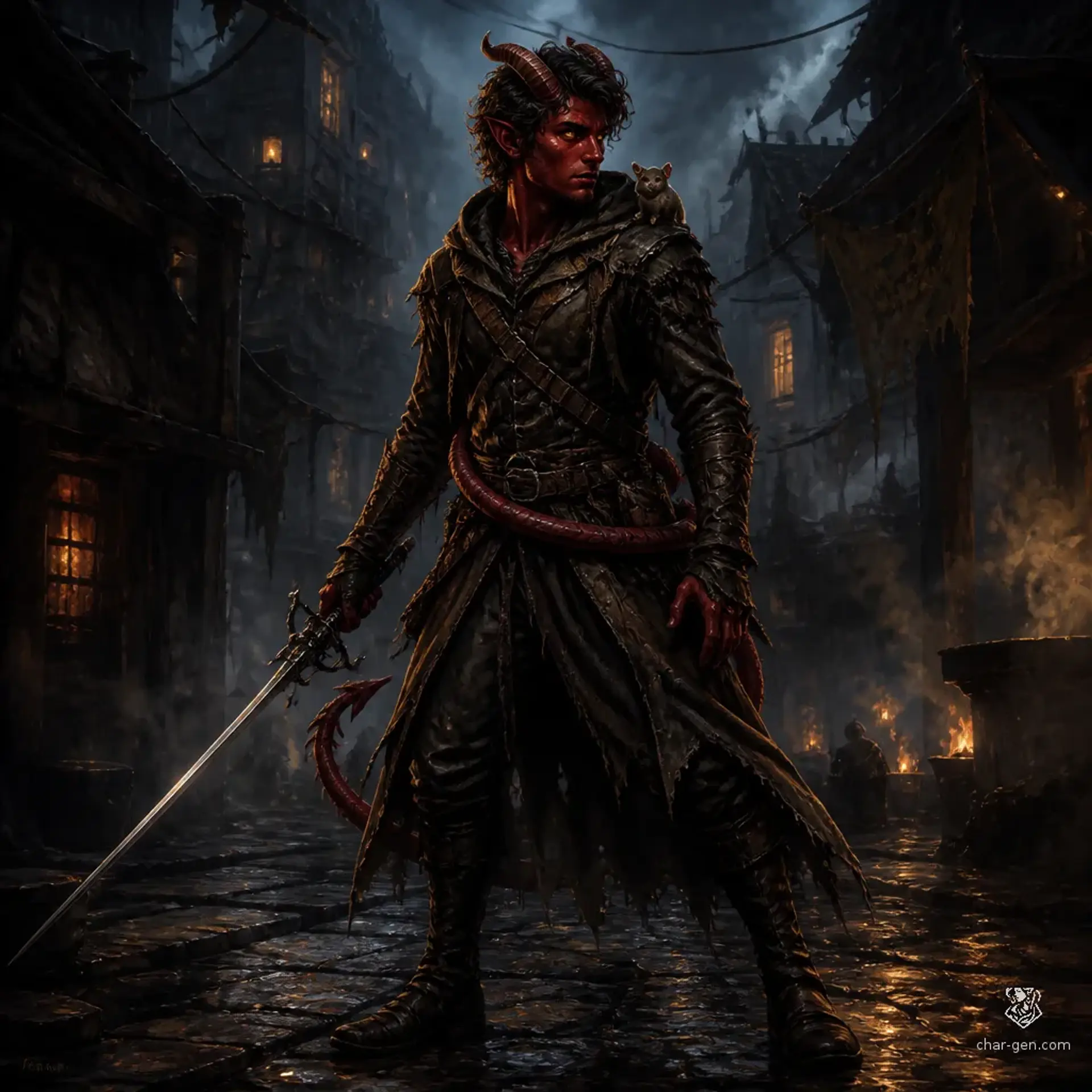 Akmenos 'Mouse' Cinder - AI-generated fantasy Character