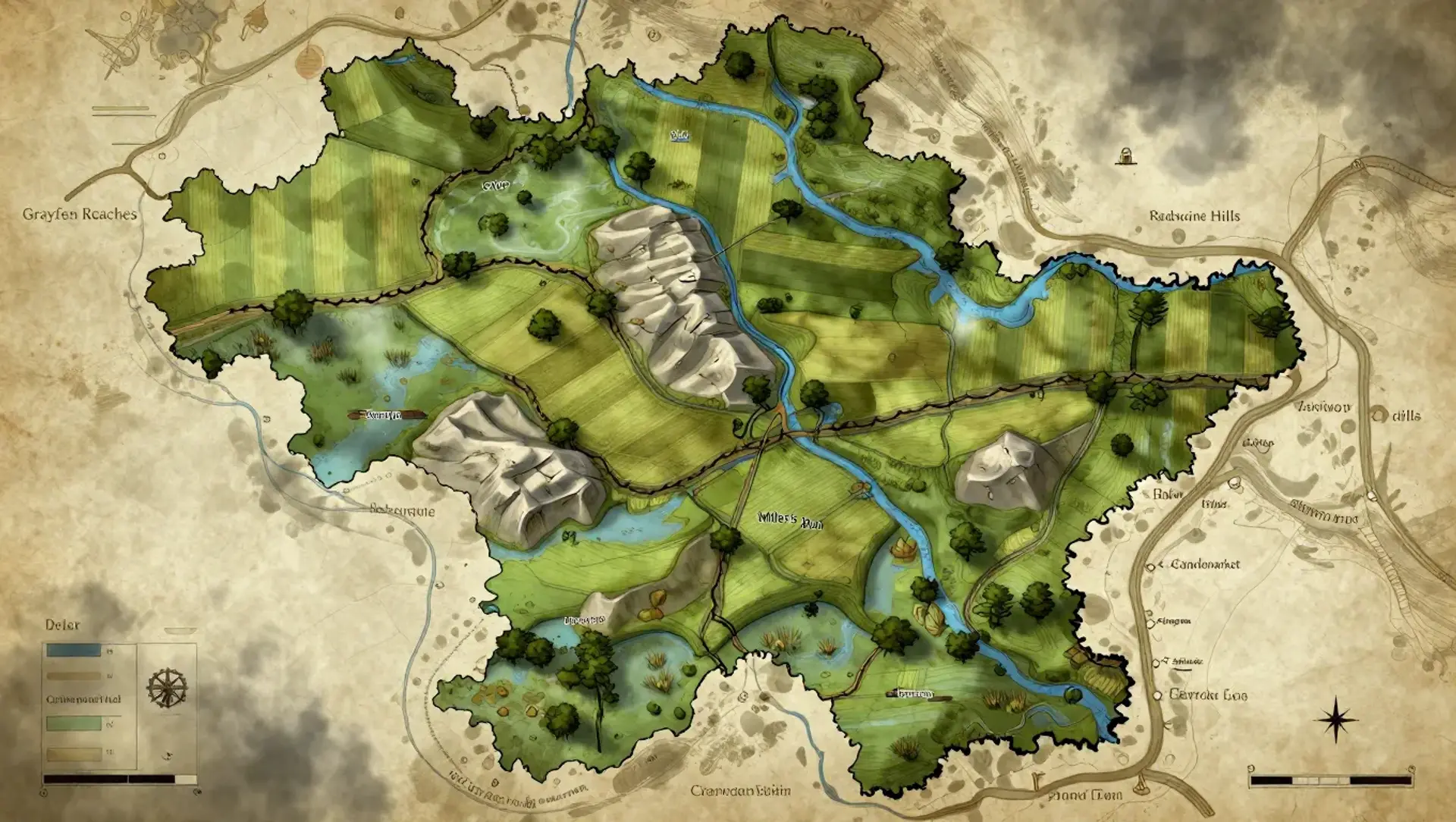 Green March - AI-generated fantasy Region