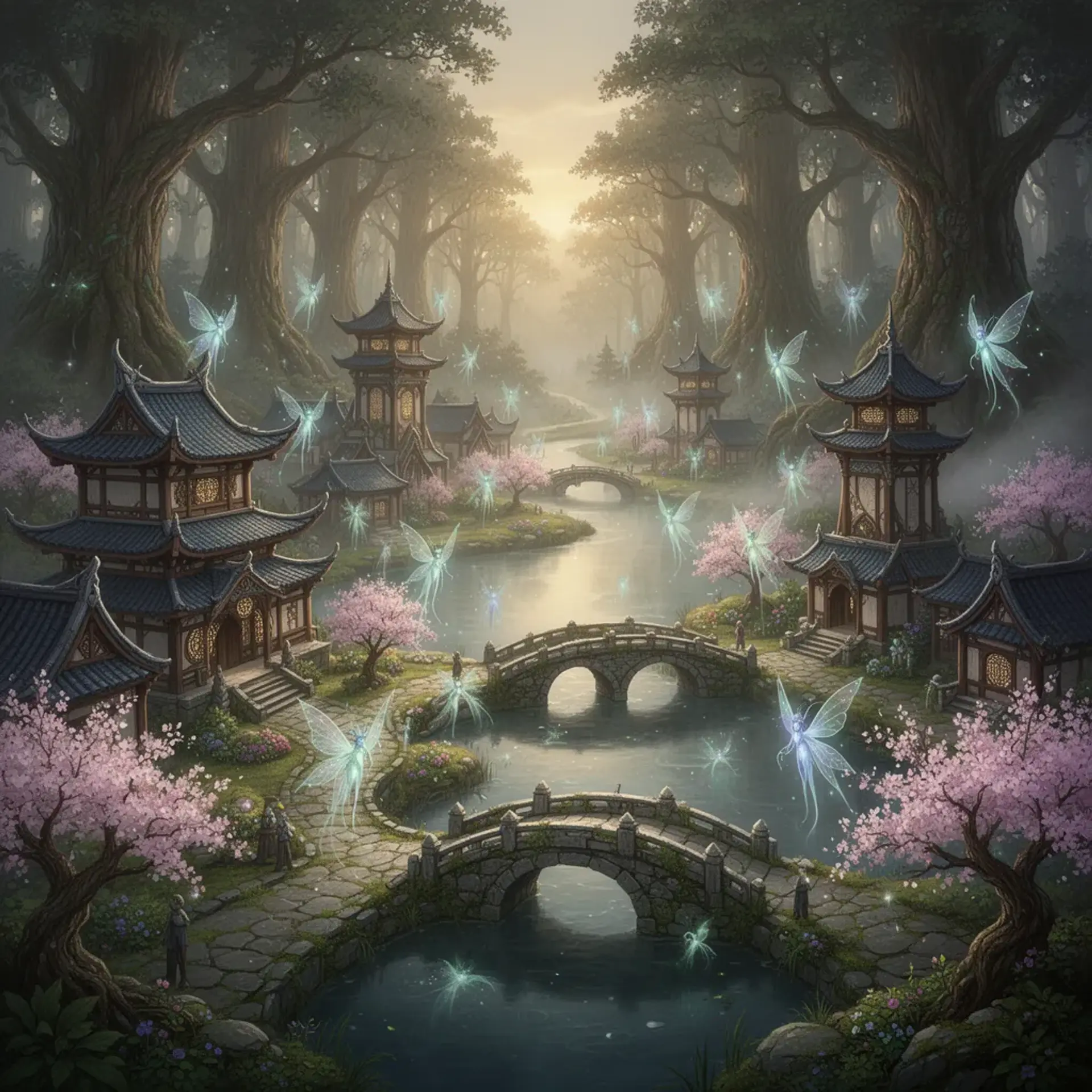 Oakwood - AI-generated fantasy Settlement