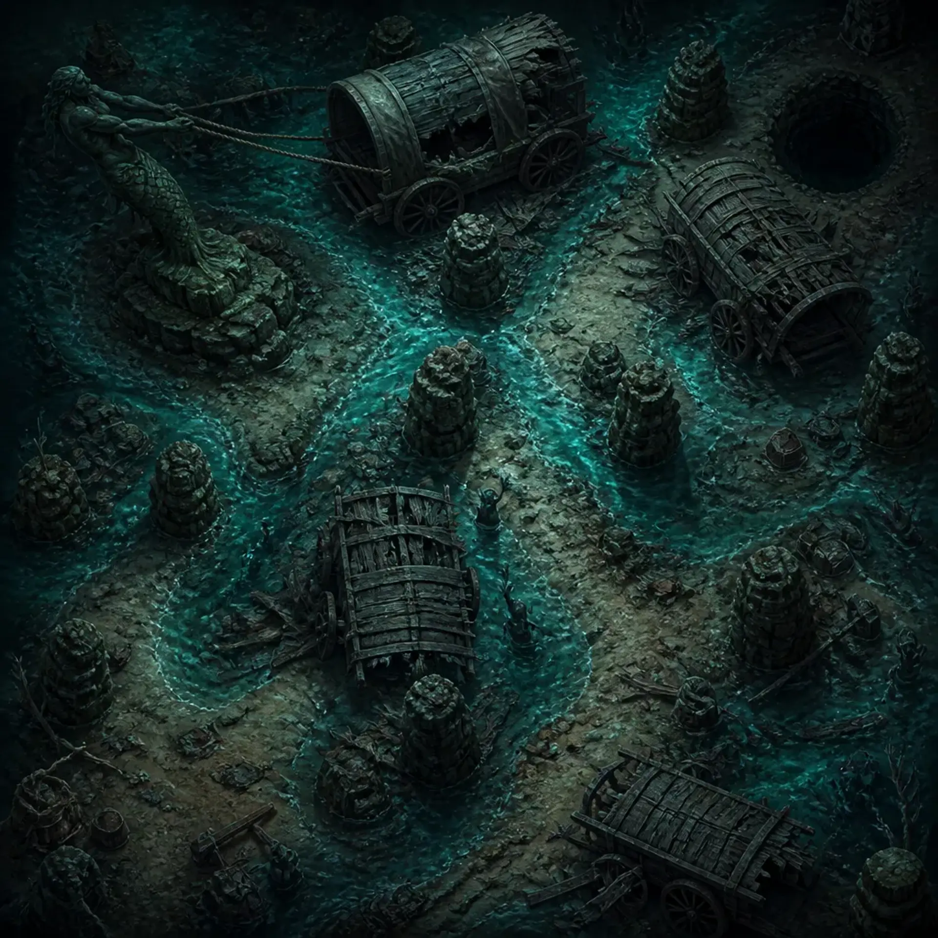 The Tide Ledger at the Buried Caravan - AI-generated fantasy Encounter