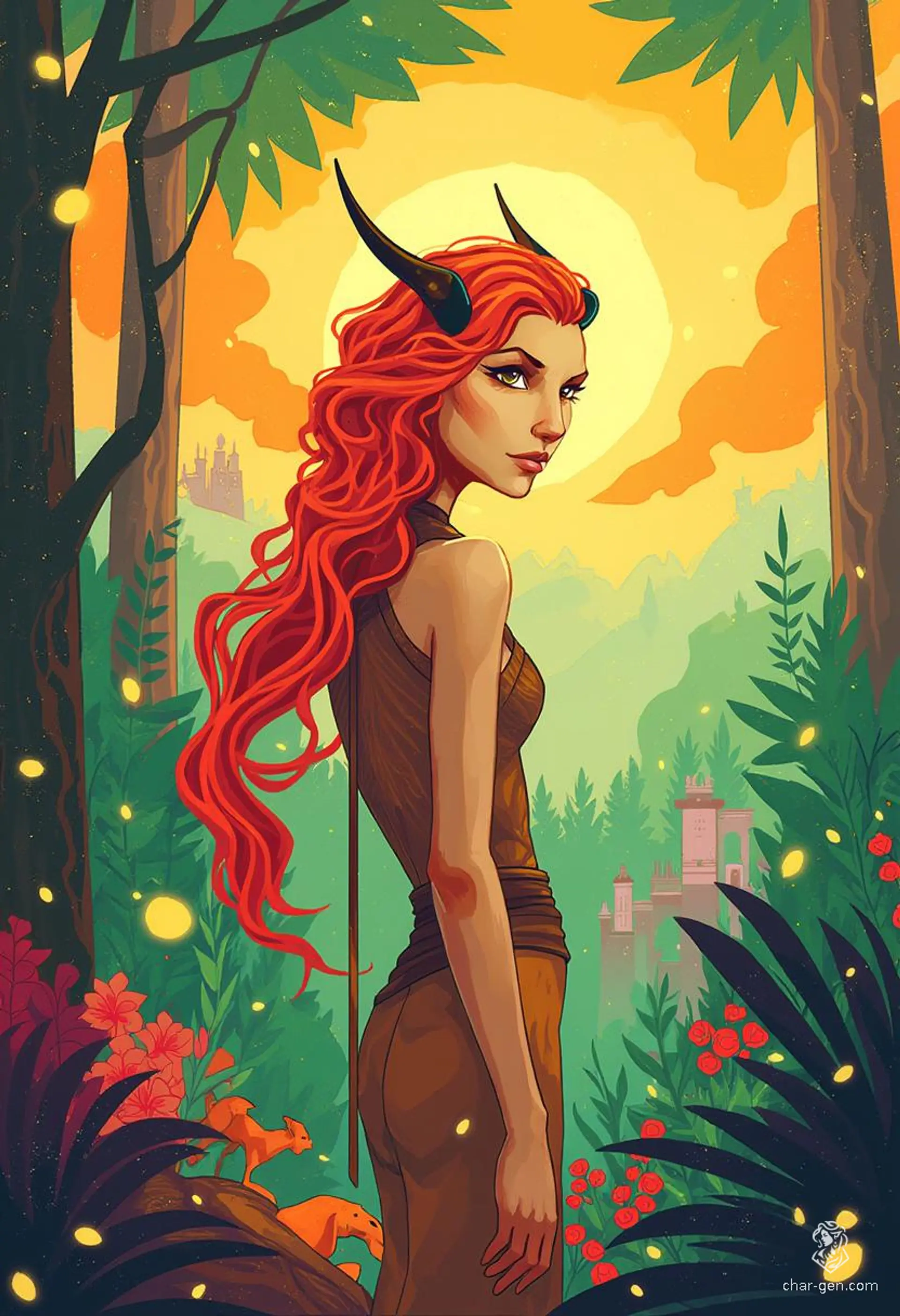 Keyleth, a socially awkward half-elven druid of the Ashari tribe, wields profound wisdom despite her petite stature. With bold cherry-red hair and earthy animal companions, she masters air manipulation and beast shaping, embarking on a journey to prove her leadership among Tal’Dorei's elemental realms.