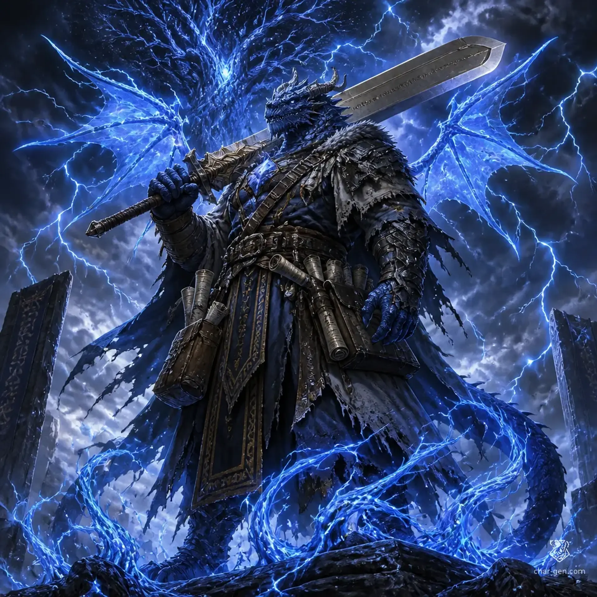 Vharrok Stormscribe - AI-generated fantasy Character