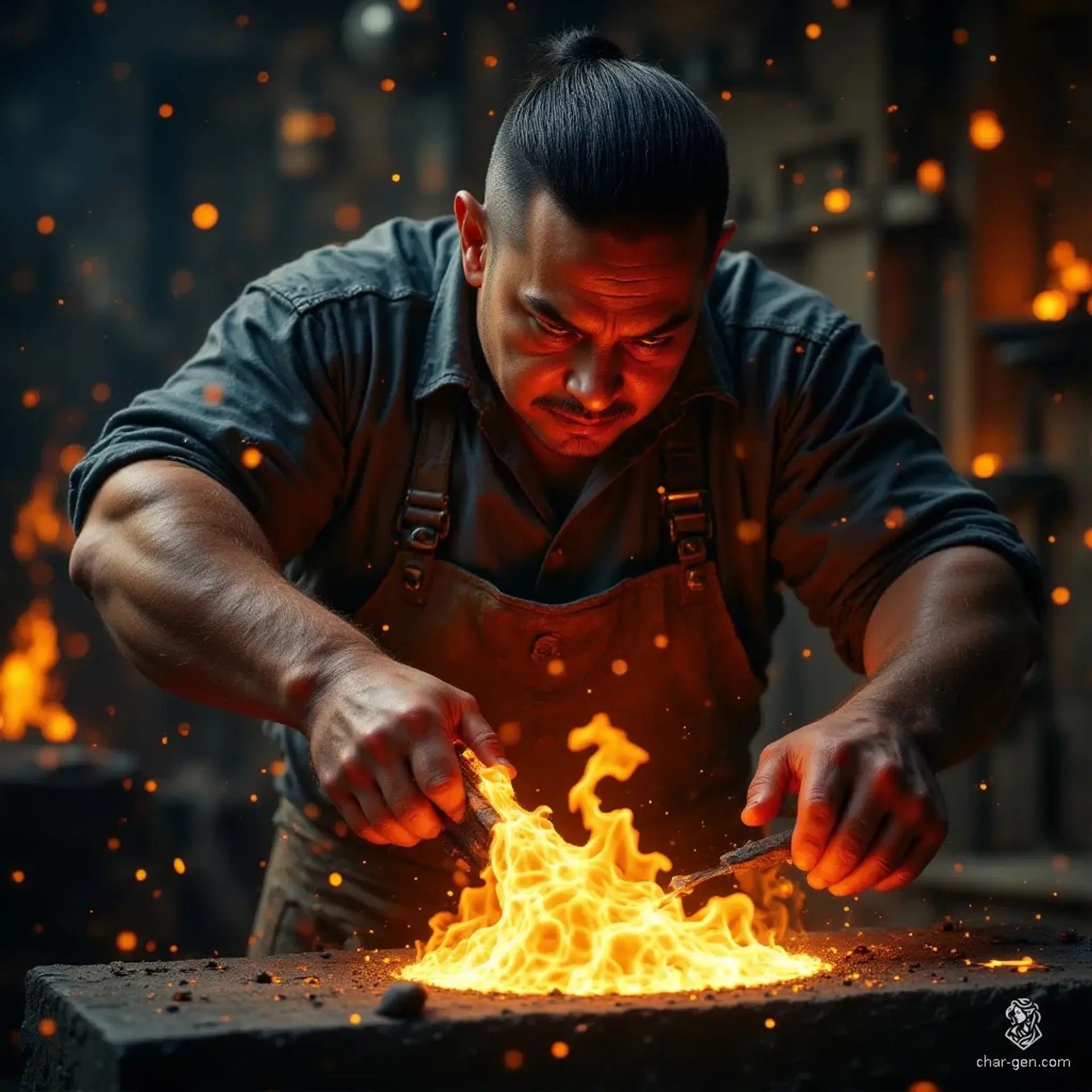 Blazing Anvil Smithy - AI-generated fantasy Shop