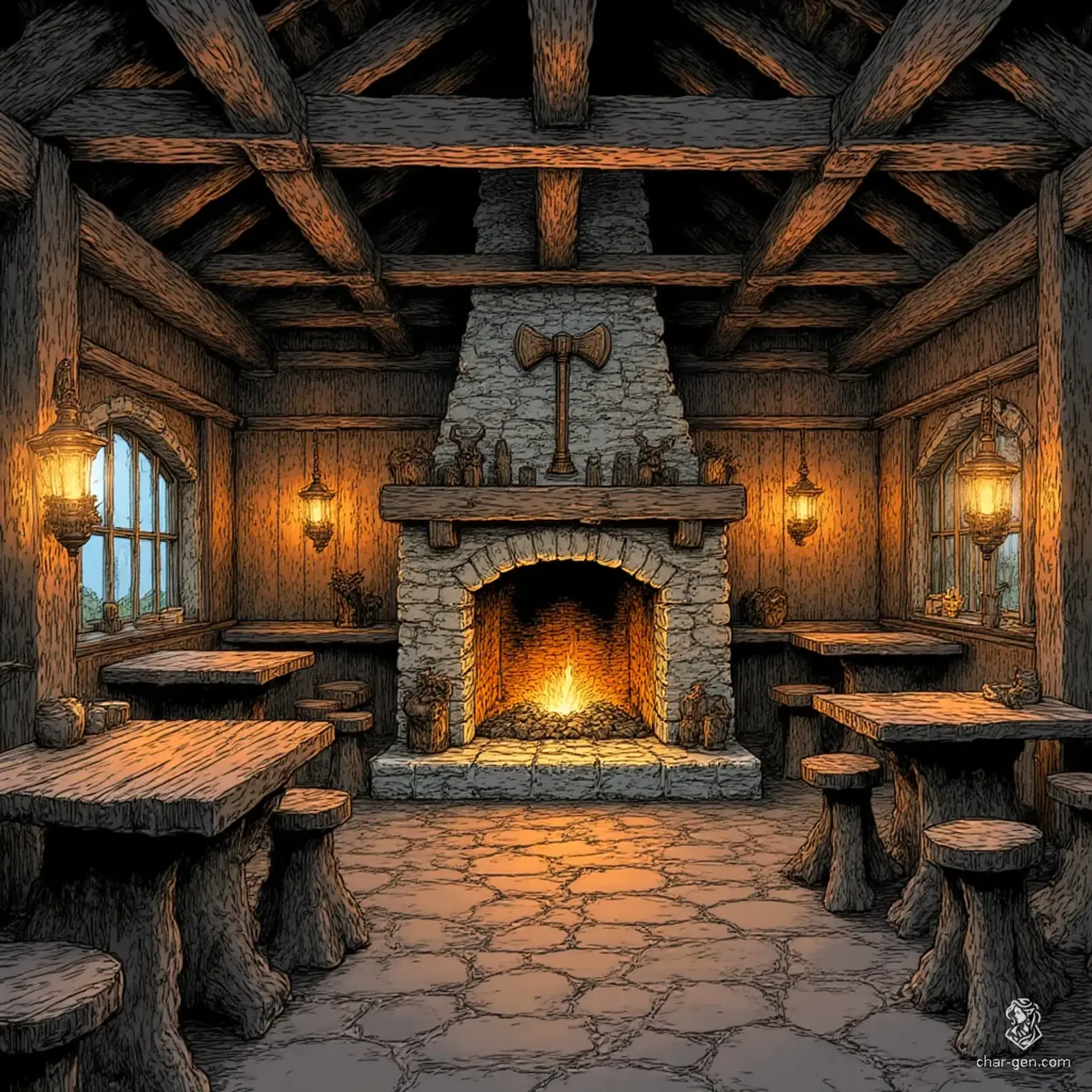The Rusty Axe - AI-generated fantasy Tavern