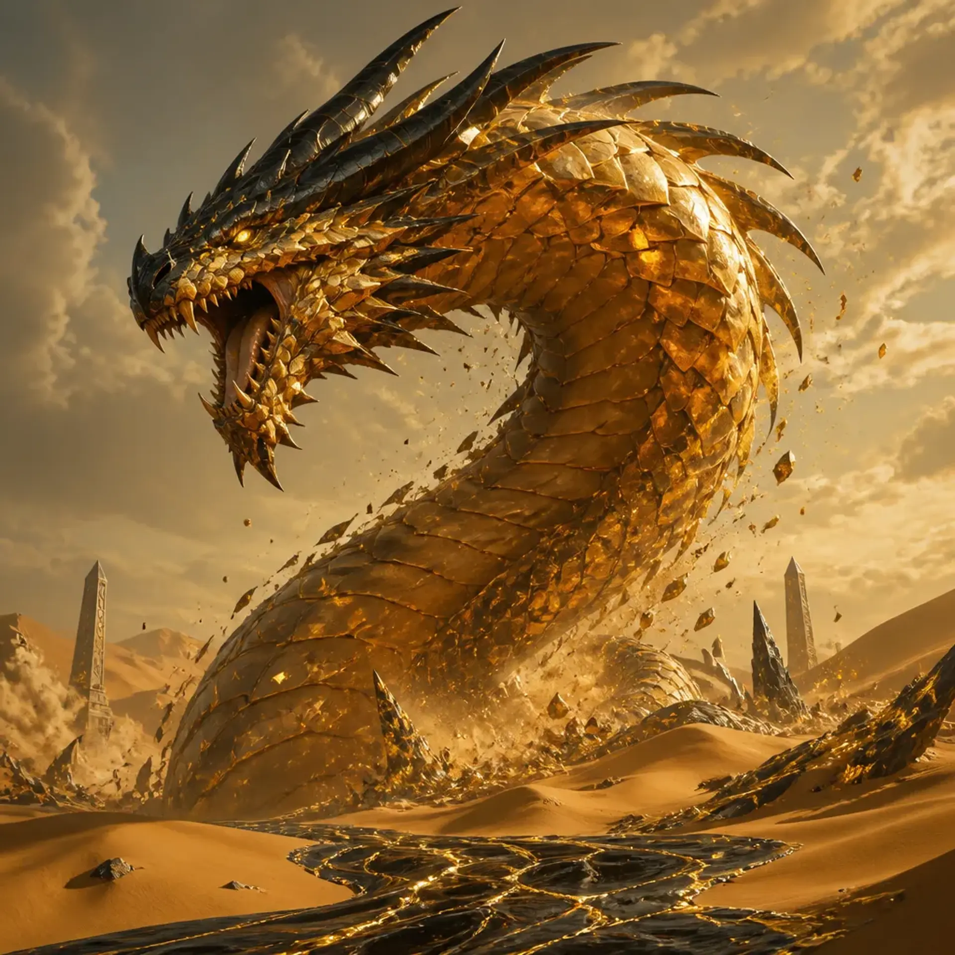 Ancient Apex Sandwyrm - AI-generated fantasy Monster