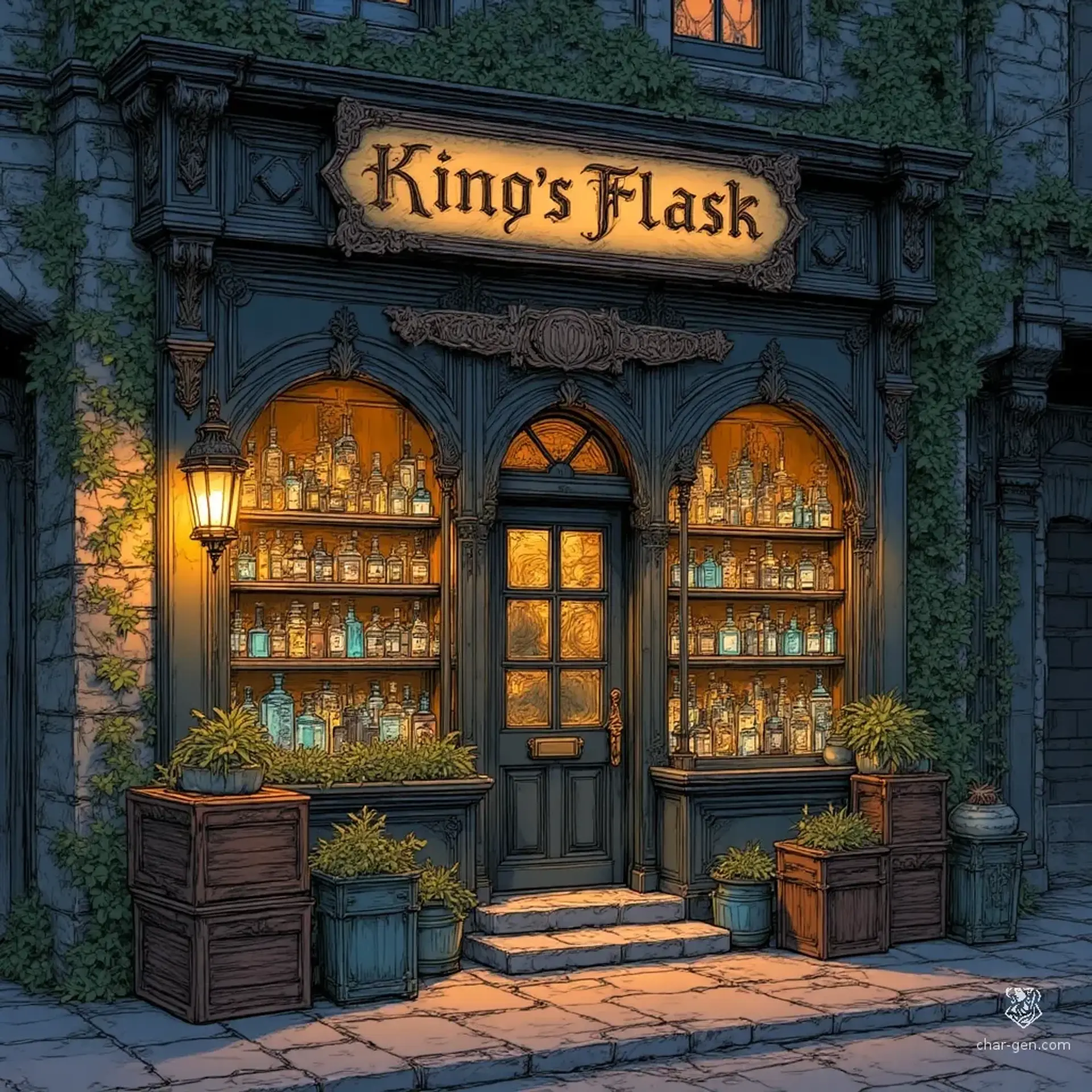 The King's Flask - AI-generated fantasy Shop