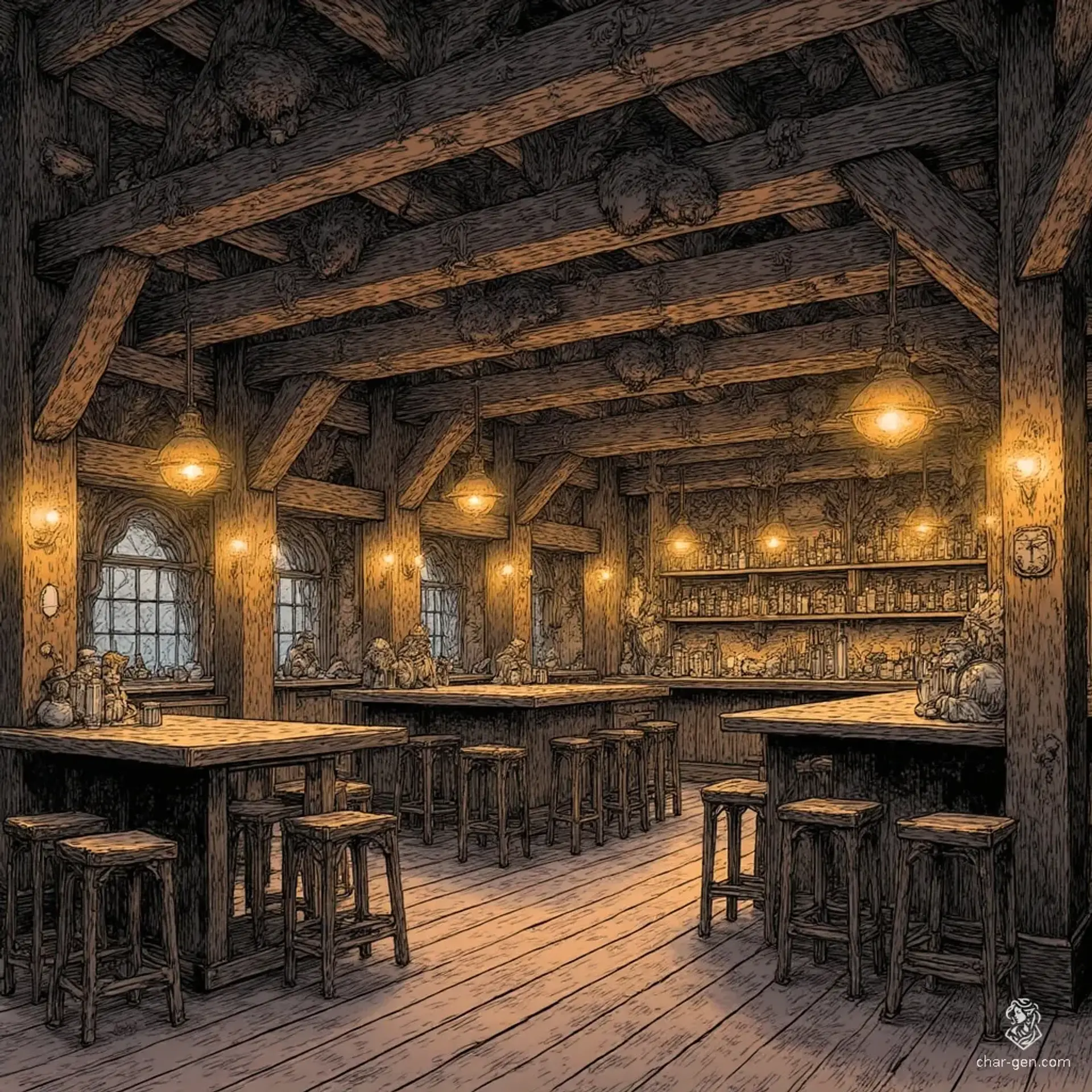 The Raucous Boar - AI-generated fantasy Tavern