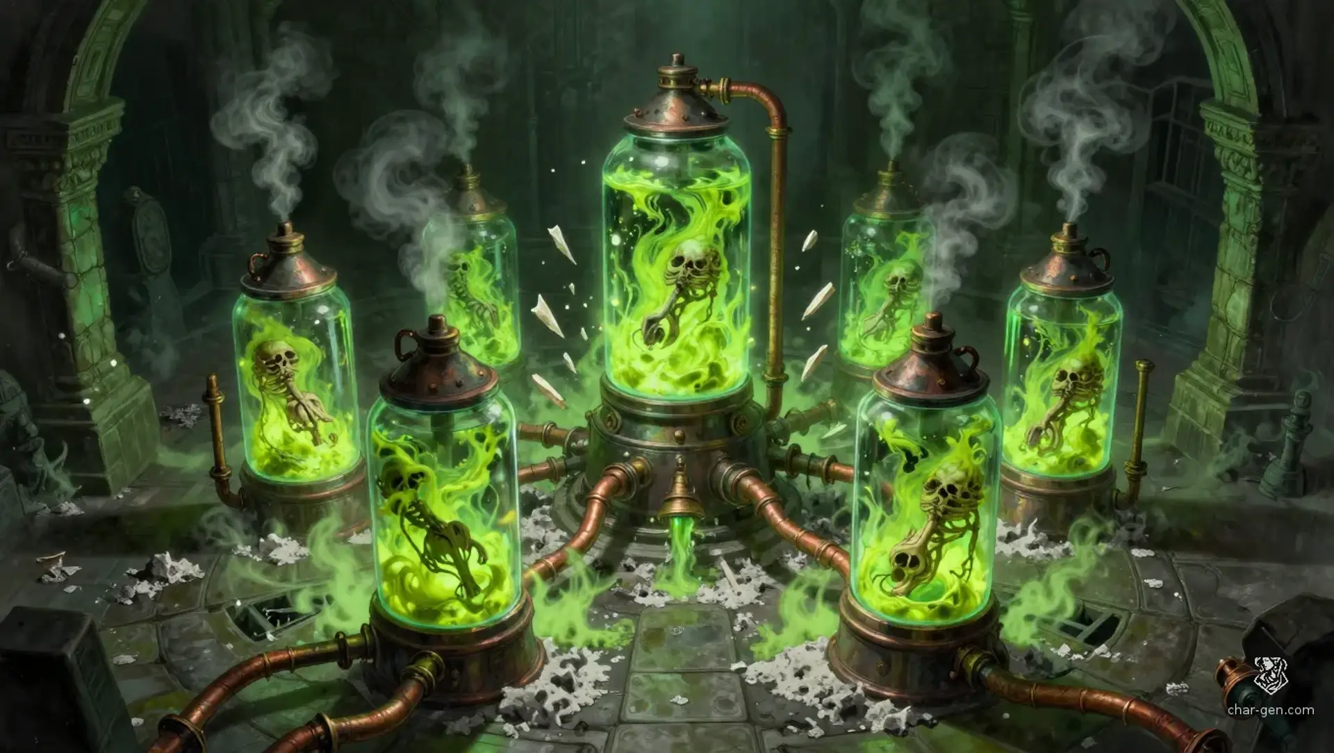 The Ossuary Distiller - AI-generated fantasy Hazard