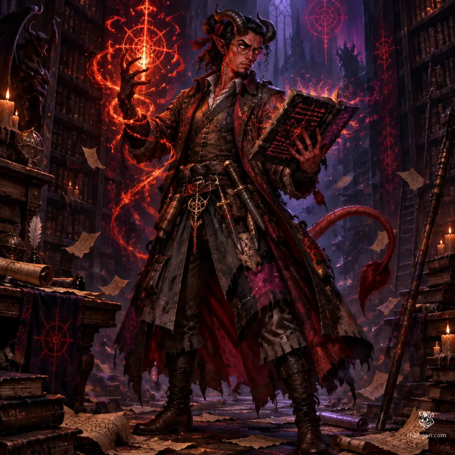 Mayhem Dreadflame - AI-generated fantasy Character