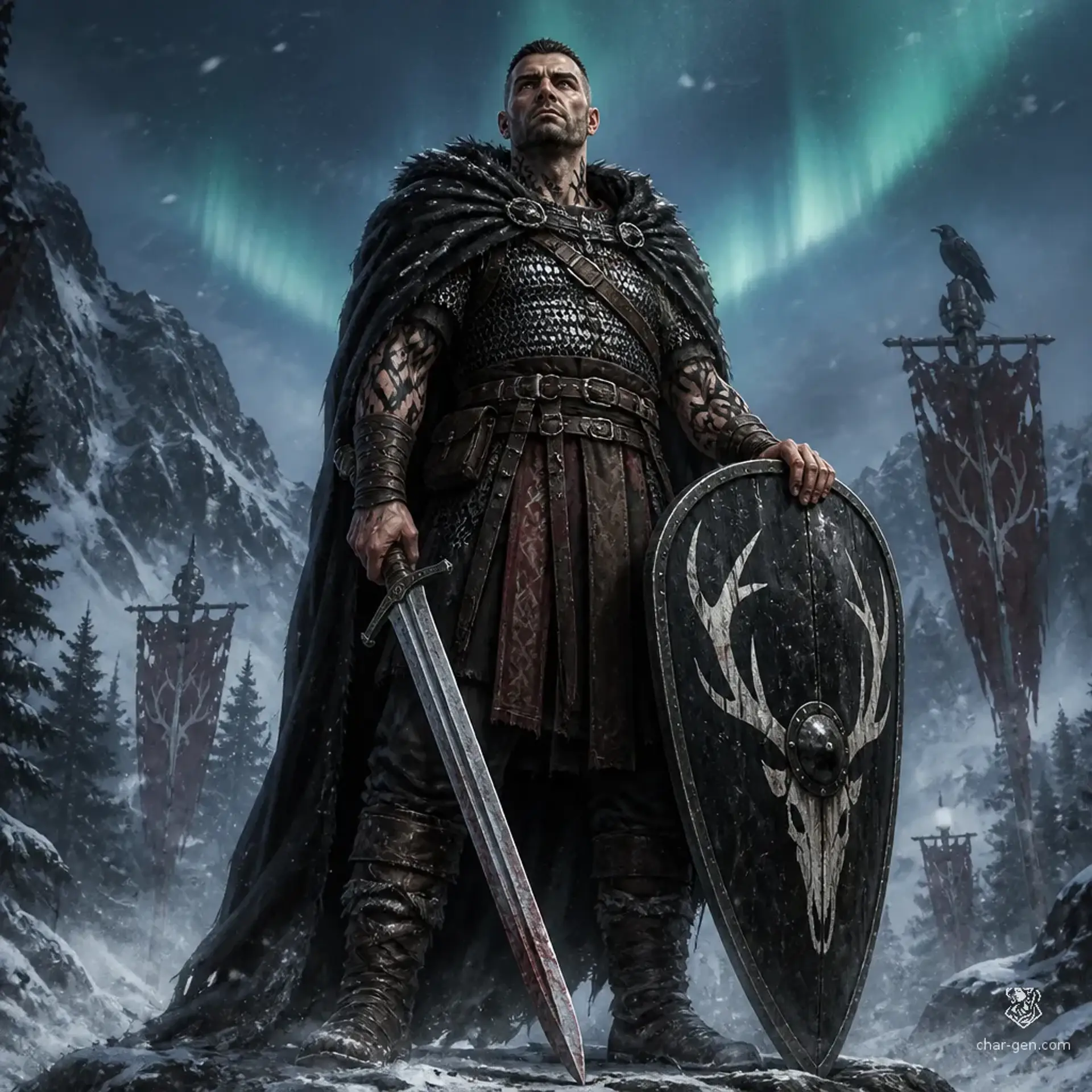 Chief Shieldheart - AI-generated fantasy Character