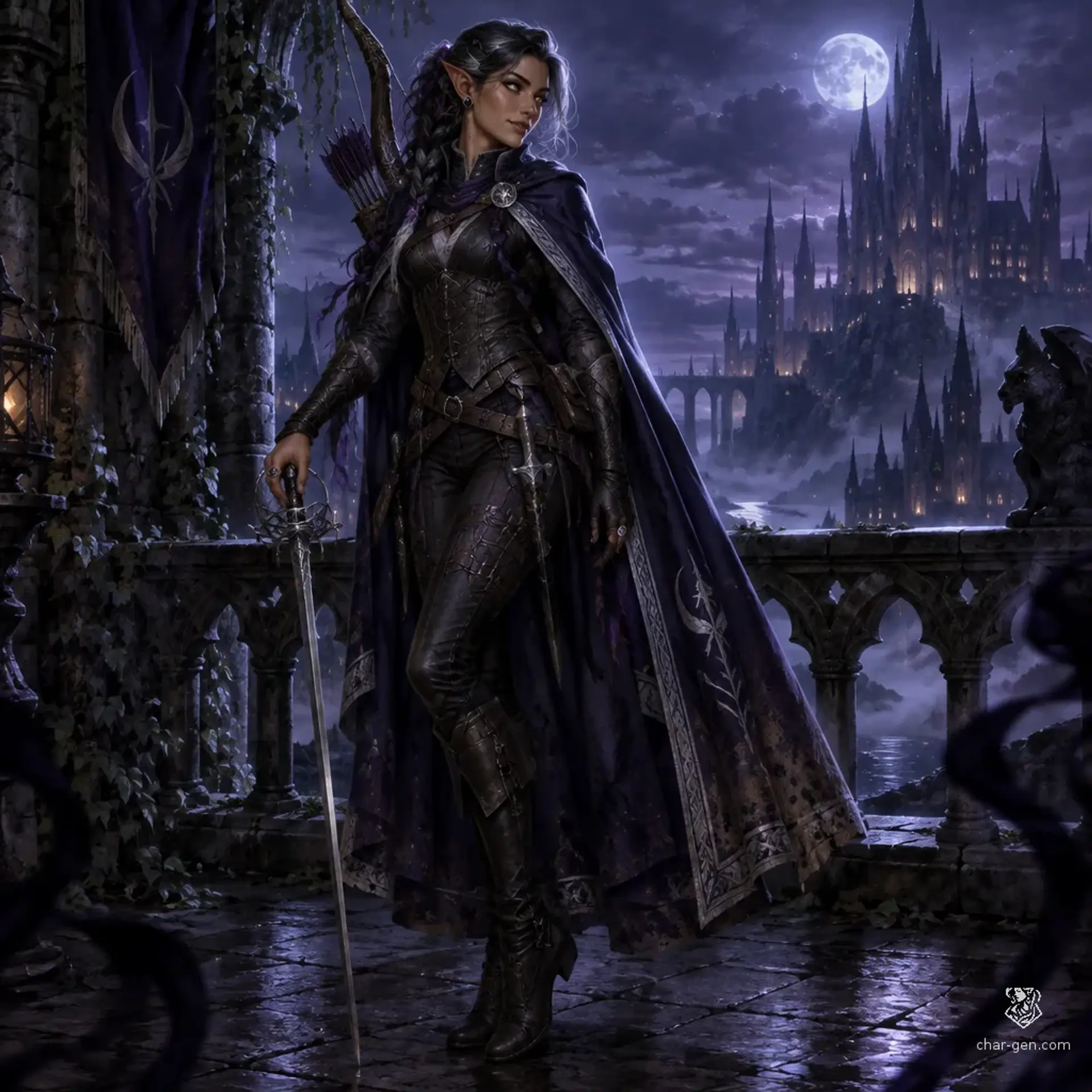 Orla "Shadowsinger" Umbrae - AI-generated fantasy Character