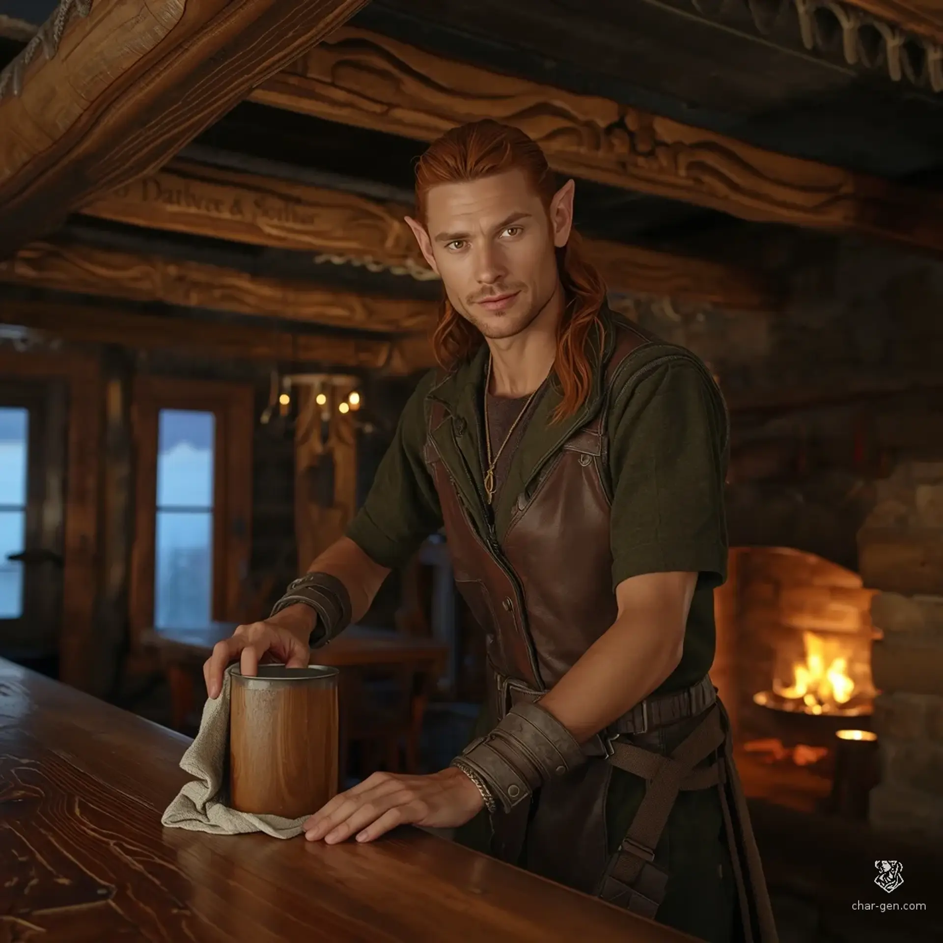 The Summit Hearth Lodge - AI-generated fantasy Tavern