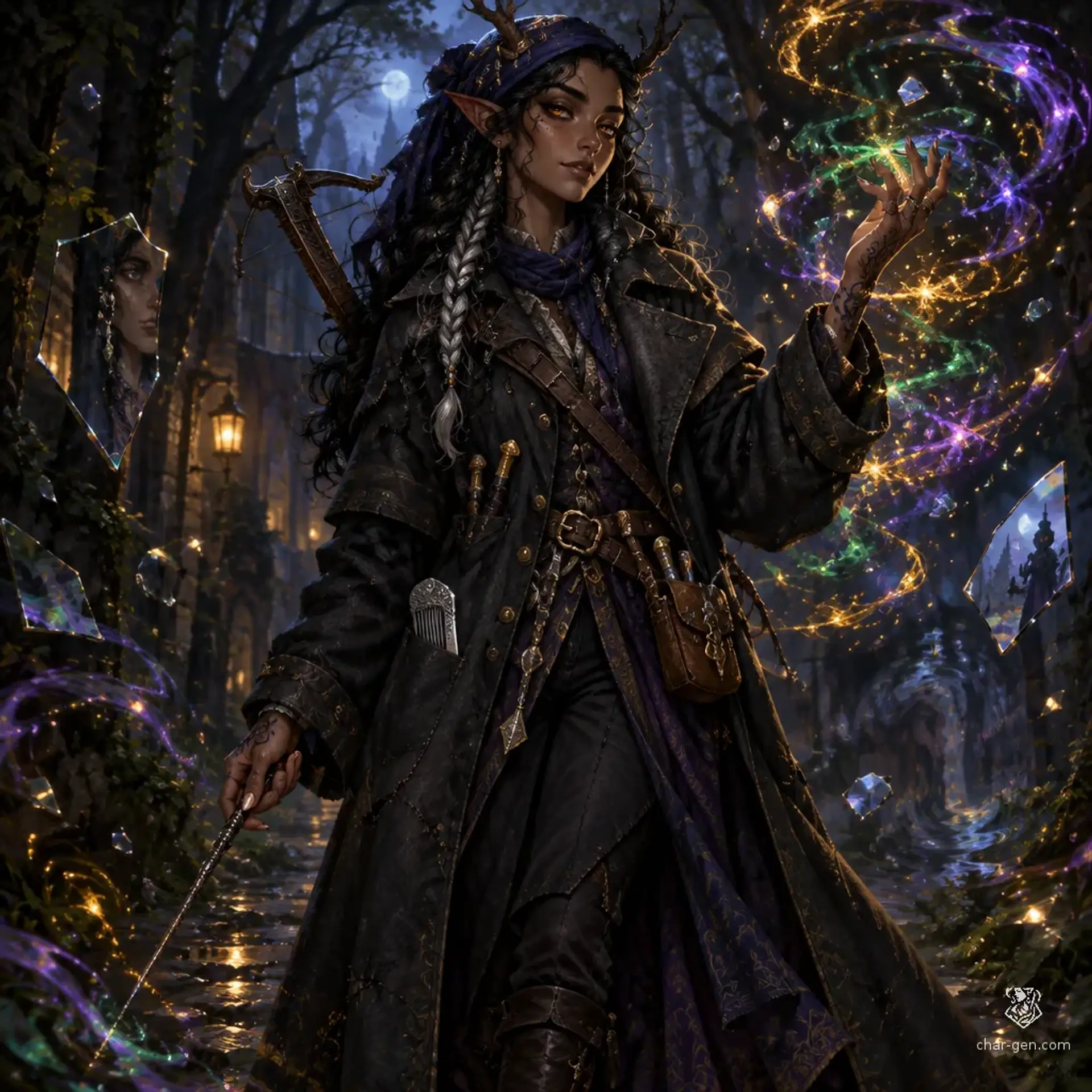 Sylis Shadowhearts - AI-generated fantasy Character