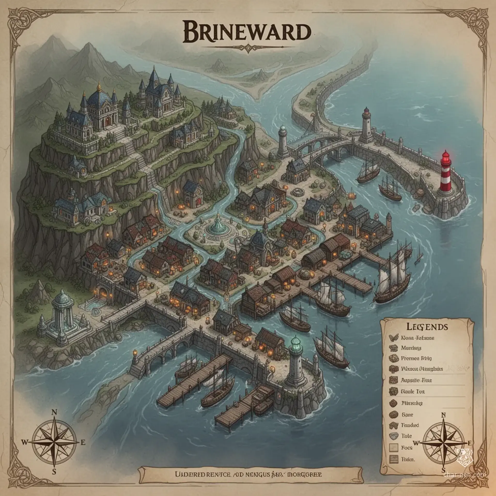 Brineward - AI-generated fantasy Settlement