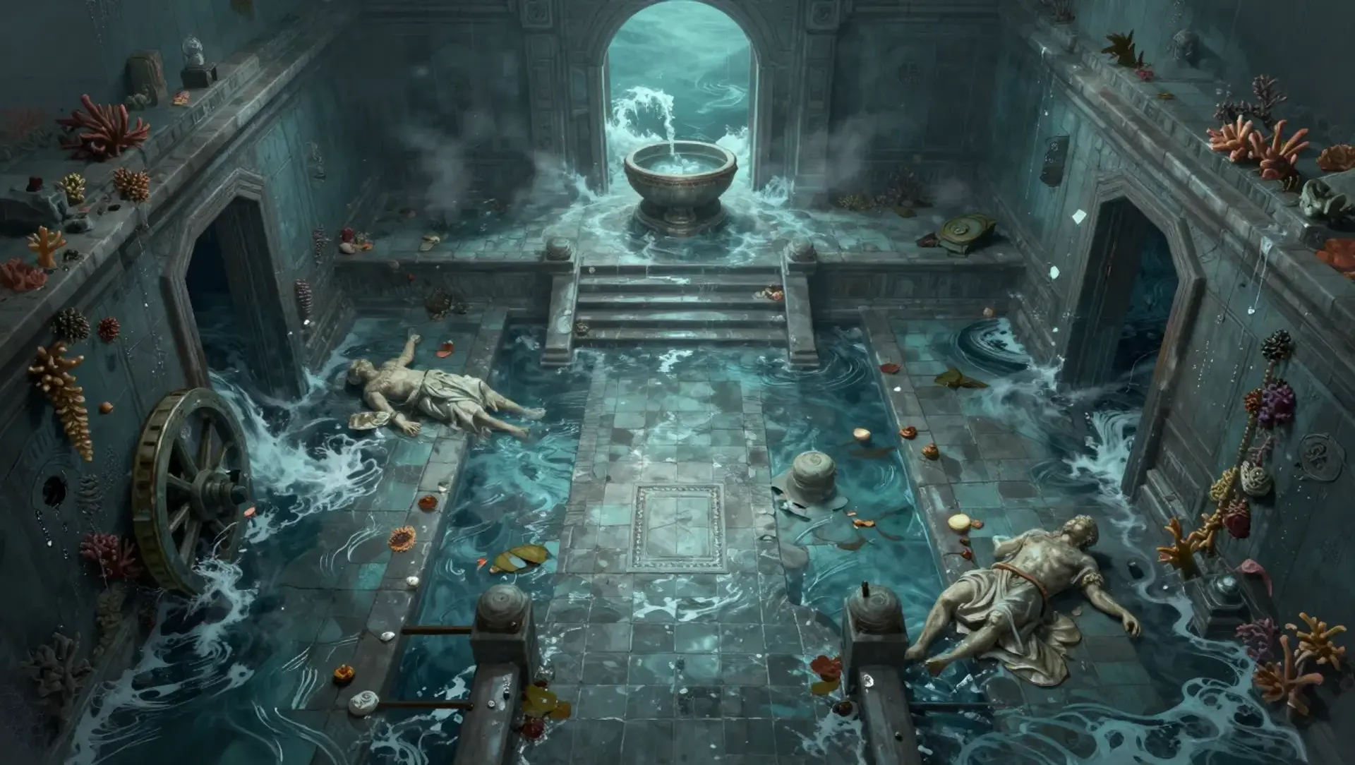 Hold the Sluice Before It Floods Shut - AI-generated fantasy Encounter