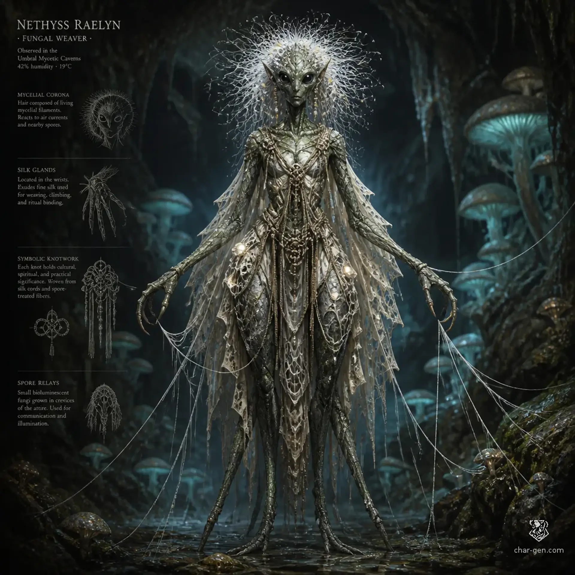 Broodweb Mycnoid - AI-generated fantasy Species