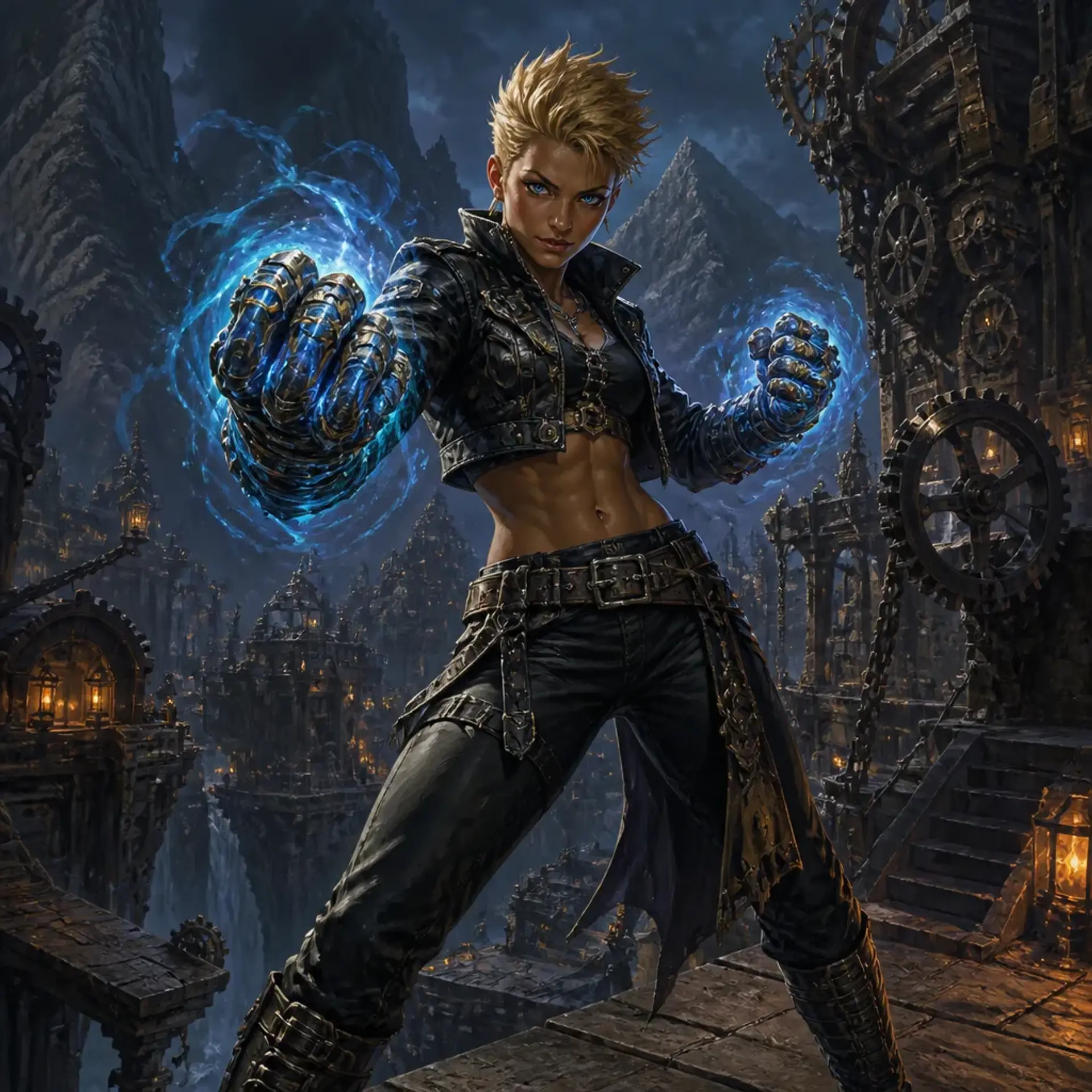 Elena "Hellcat" Vane - AI-generated fantasy Character
