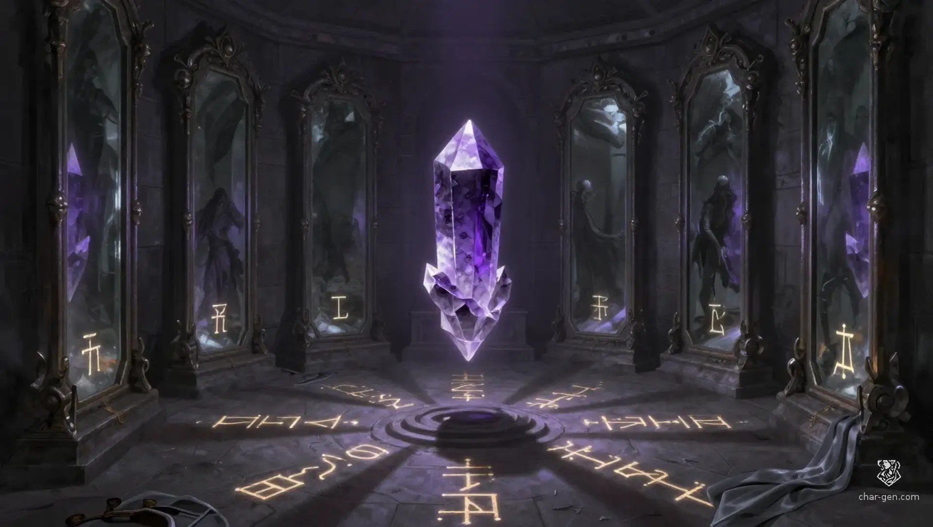The Hall of Prismatic Reflection - AI-generated fantasy Puzzle
