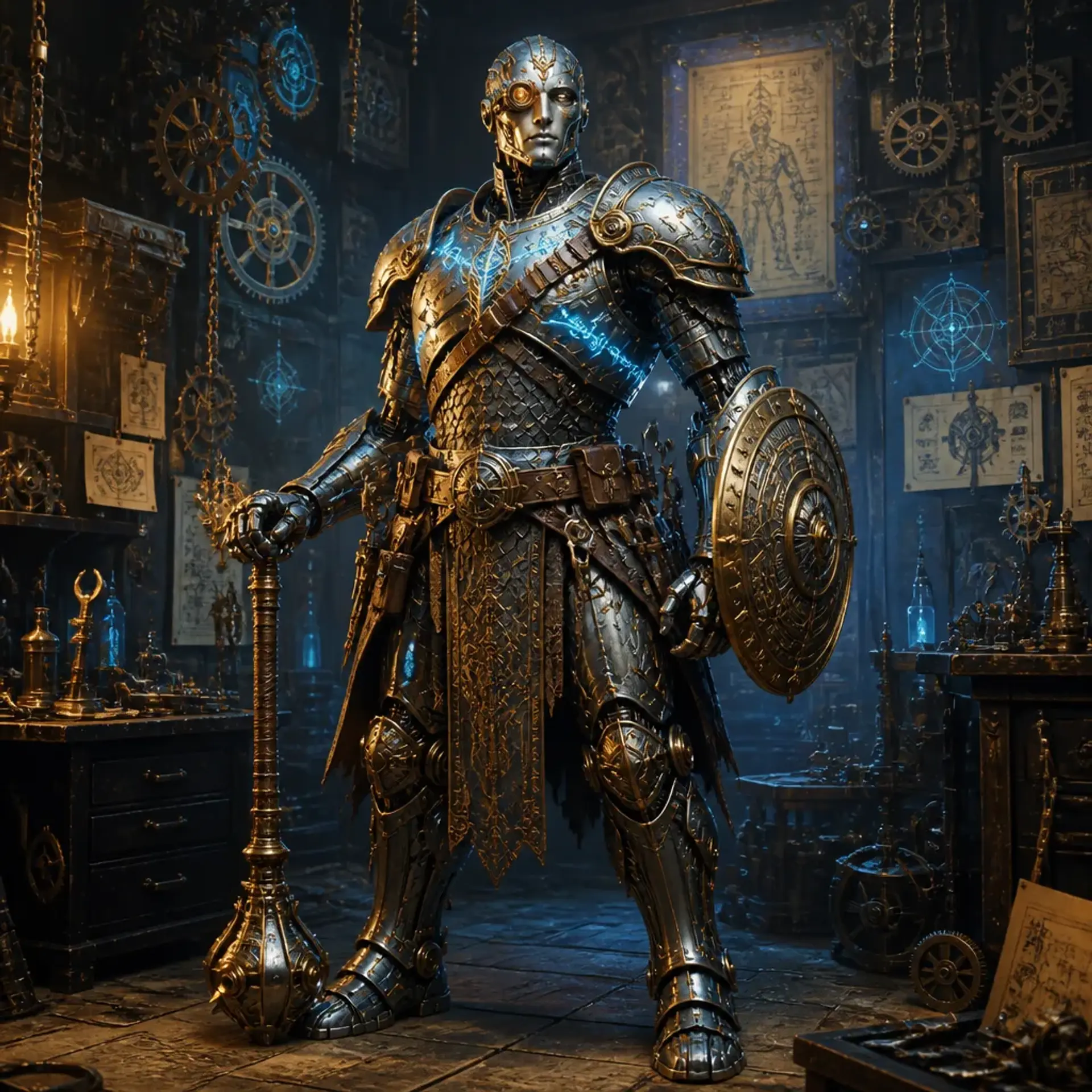 Veylan Brasswright - AI-generated fantasy Character