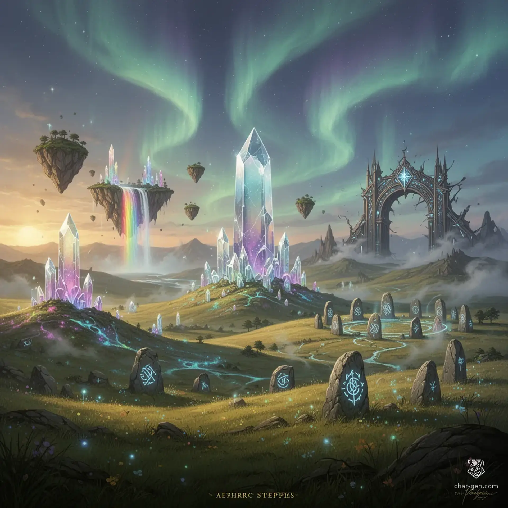 The Aetheric Steppes - AI-generated fantasy Region