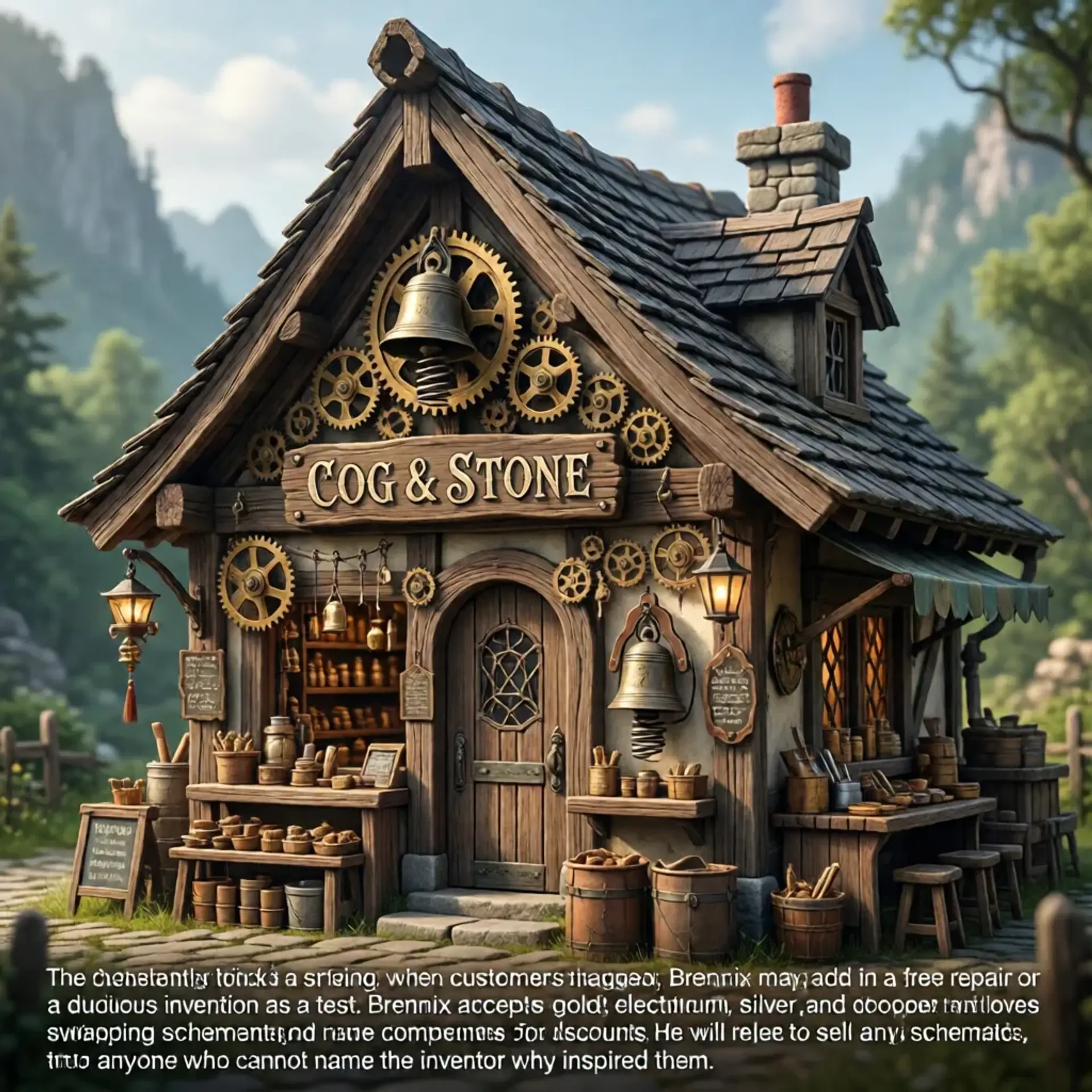 Cog & Stone - AI-generated fantasy Shop
