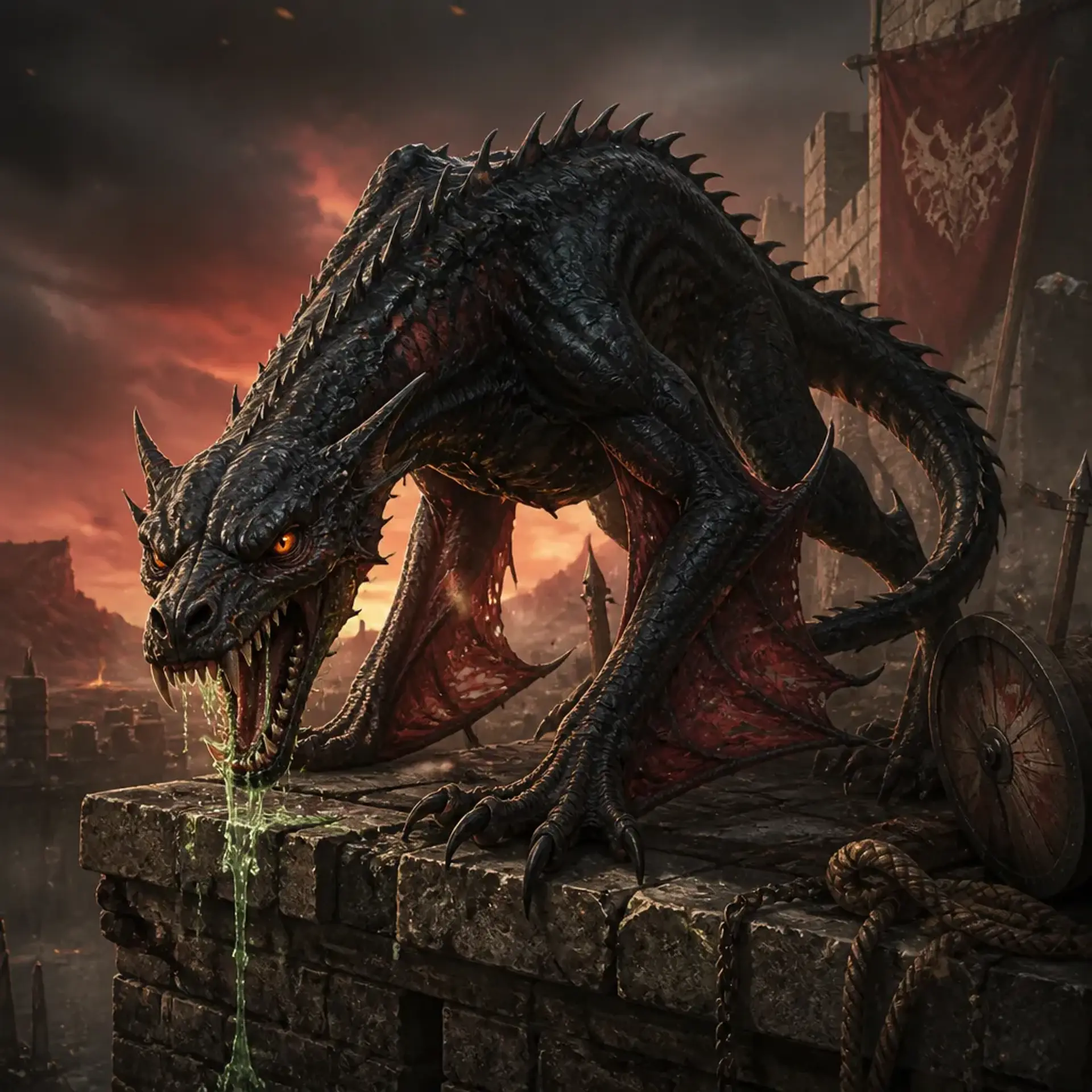 Drakespawn Hound - AI-generated fantasy Monster