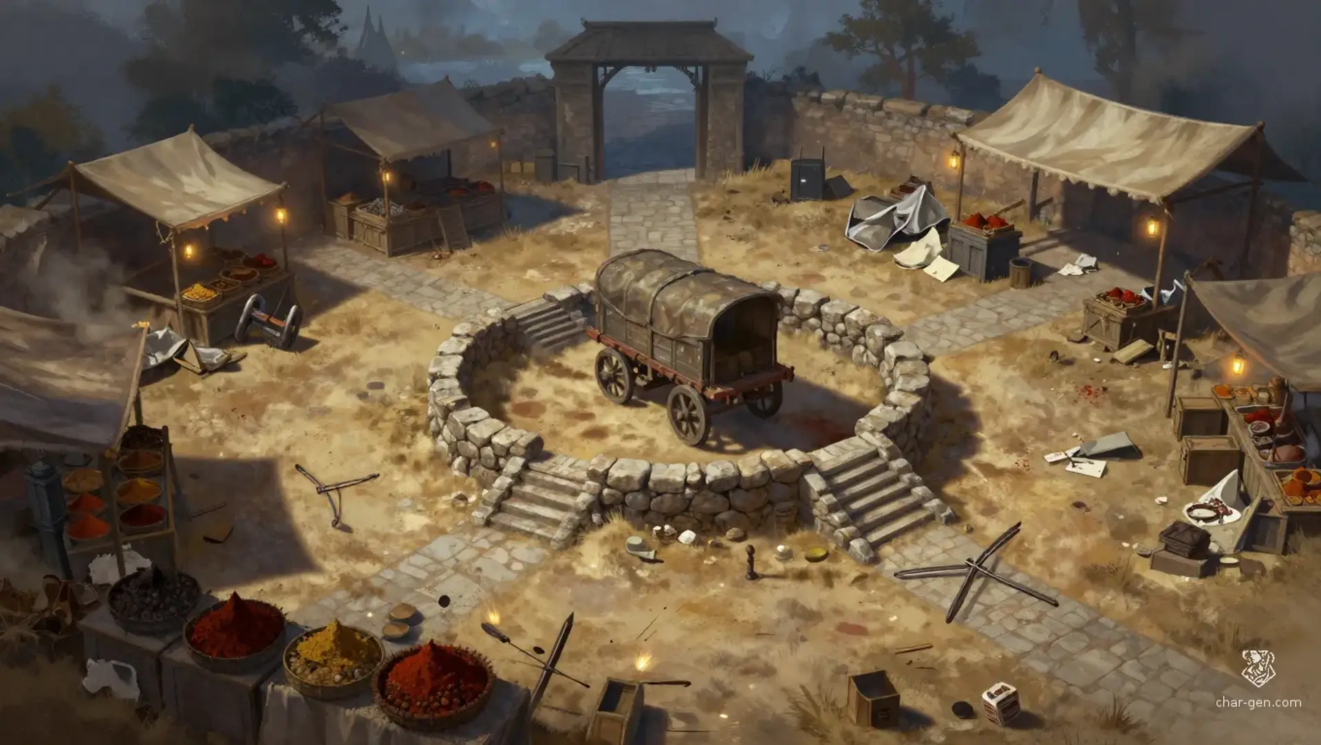 Save the Merchant at Silver Basin - AI-generated fantasy Encounter