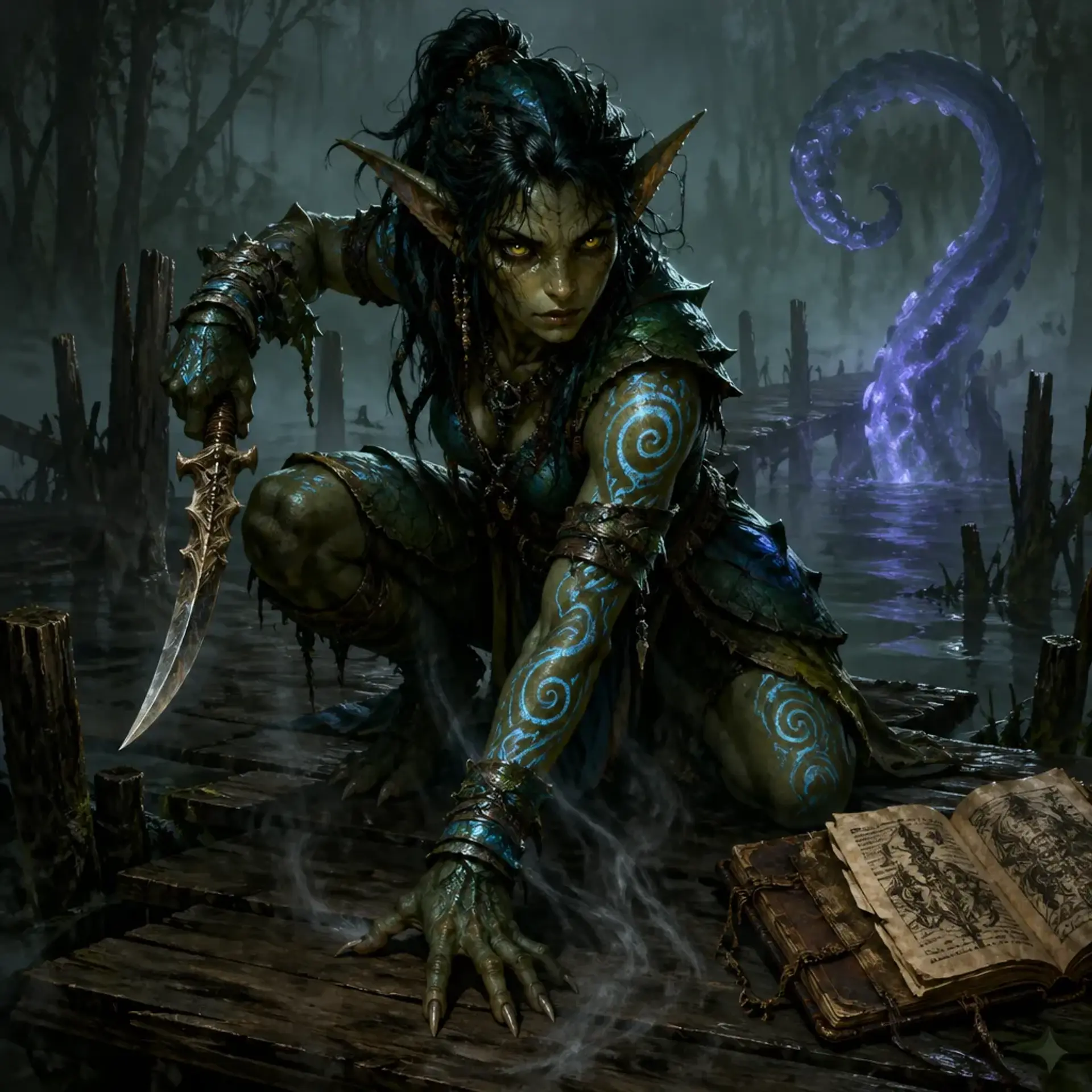 Grin'thra - AI-generated fantasy Character