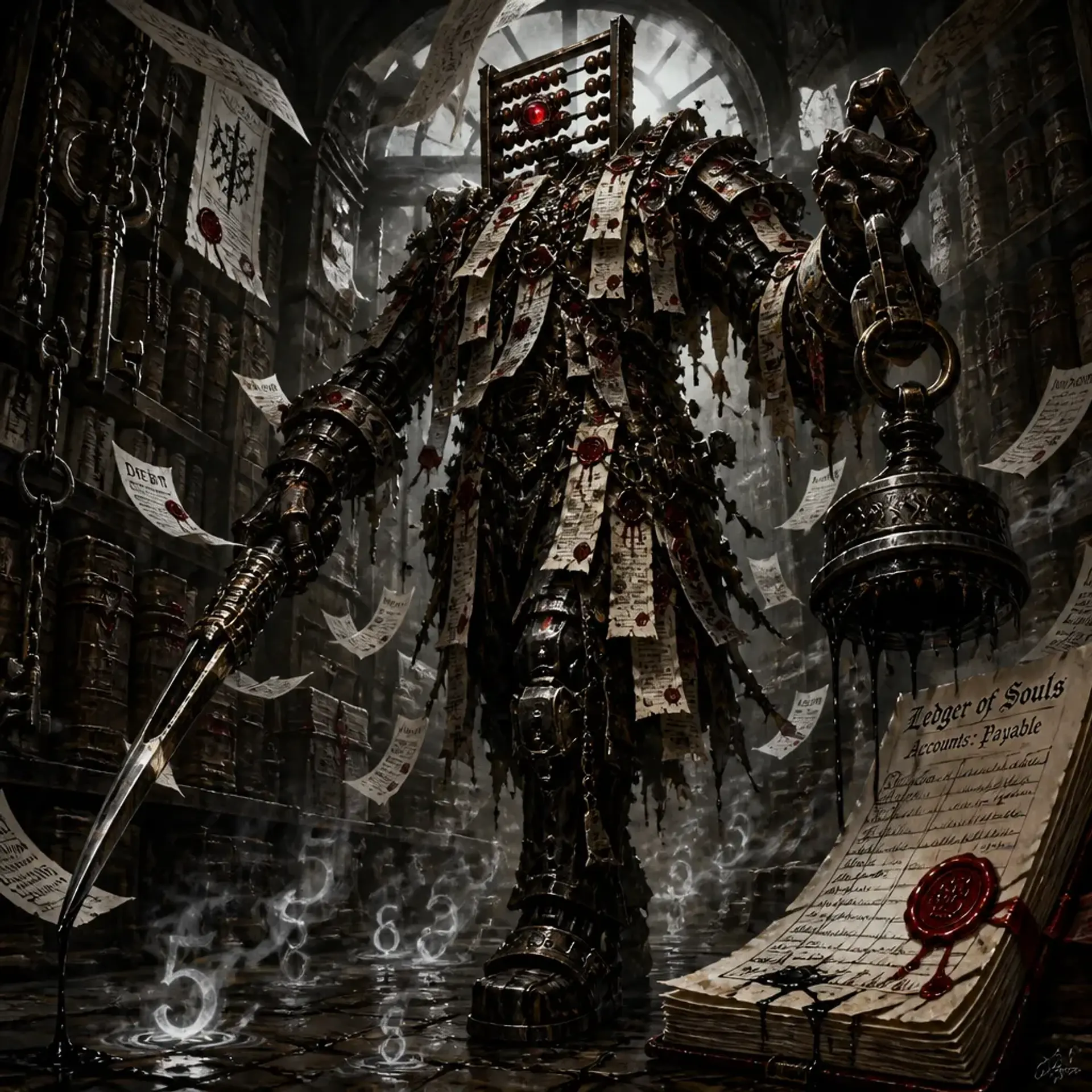Ledger Warden of the Watchtower - AI-generated fantasy Monster