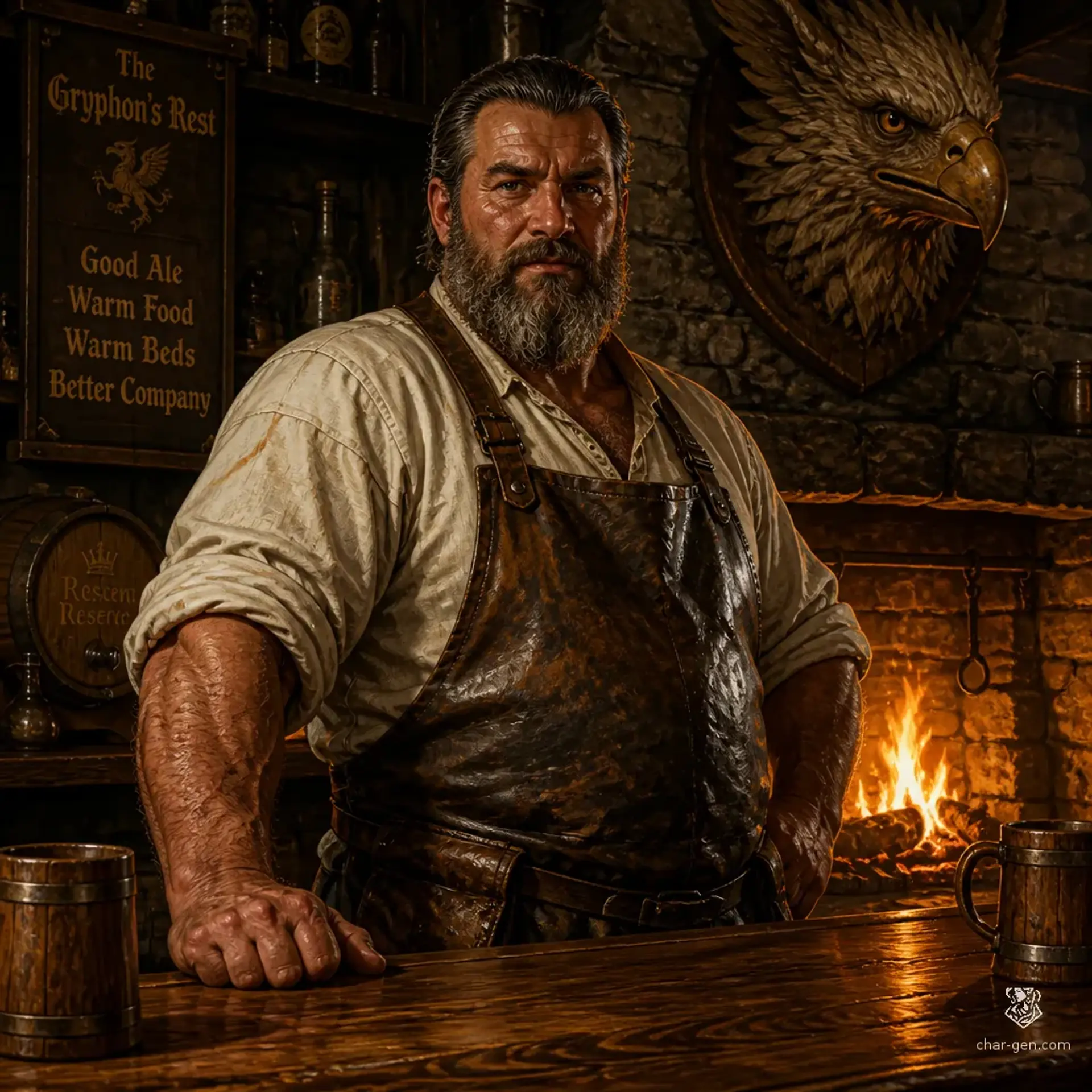 The Black Gryphon Inn - AI-generated fantasy Tavern