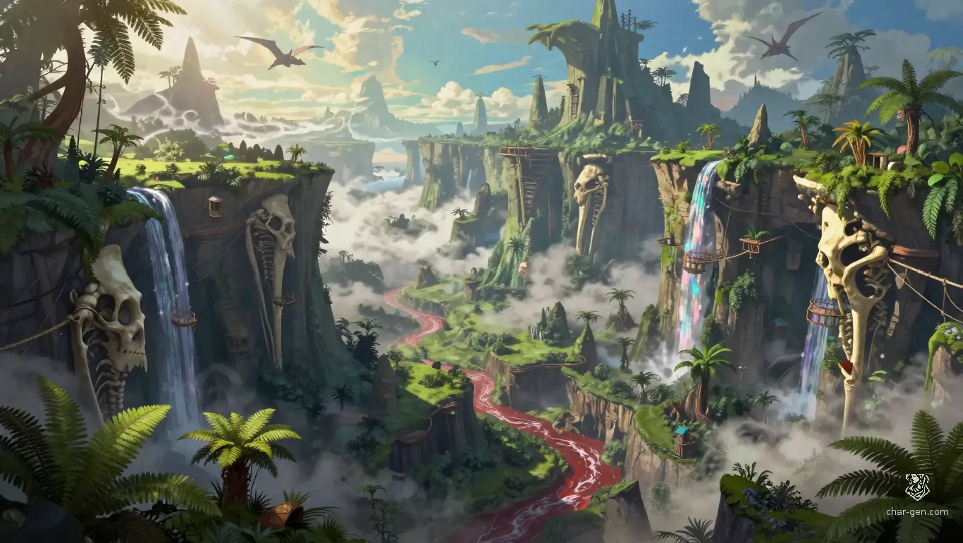 The Viridian Plateau - AI-generated fantasy Region