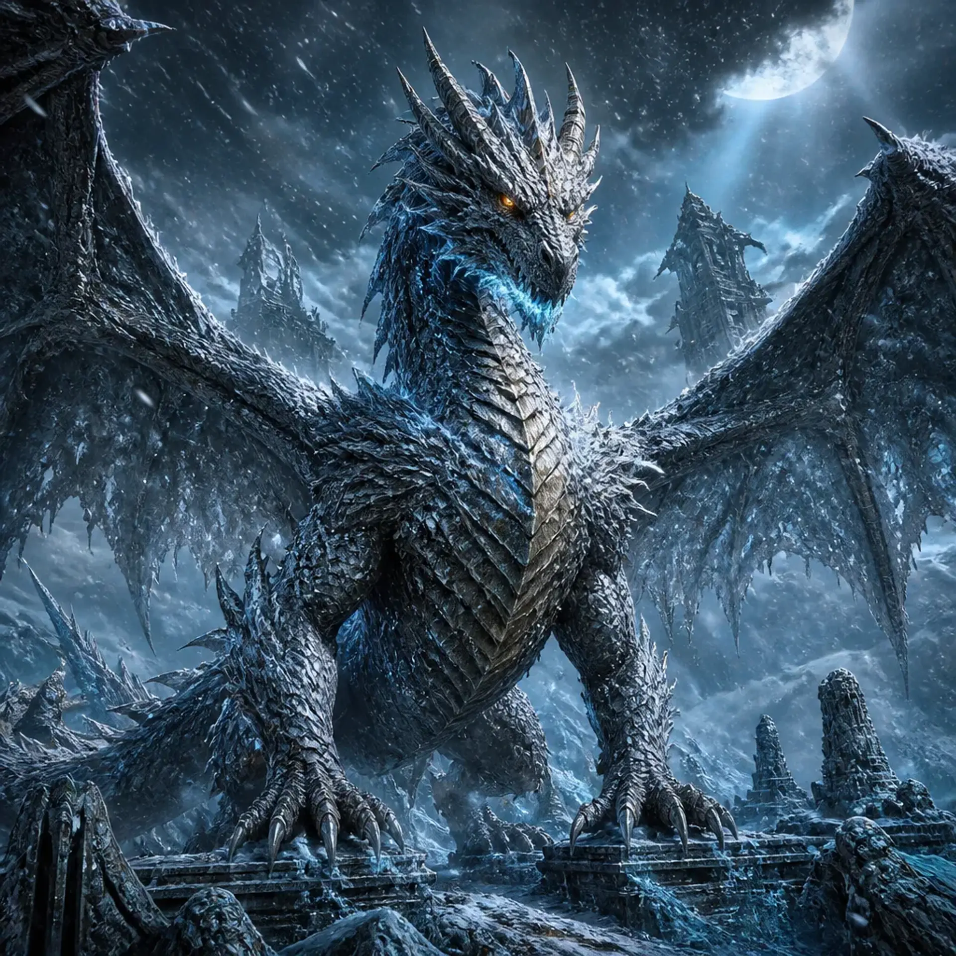 Silvyrus, Warden Beneath the Dark Skies - AI-generated fantasy Monster