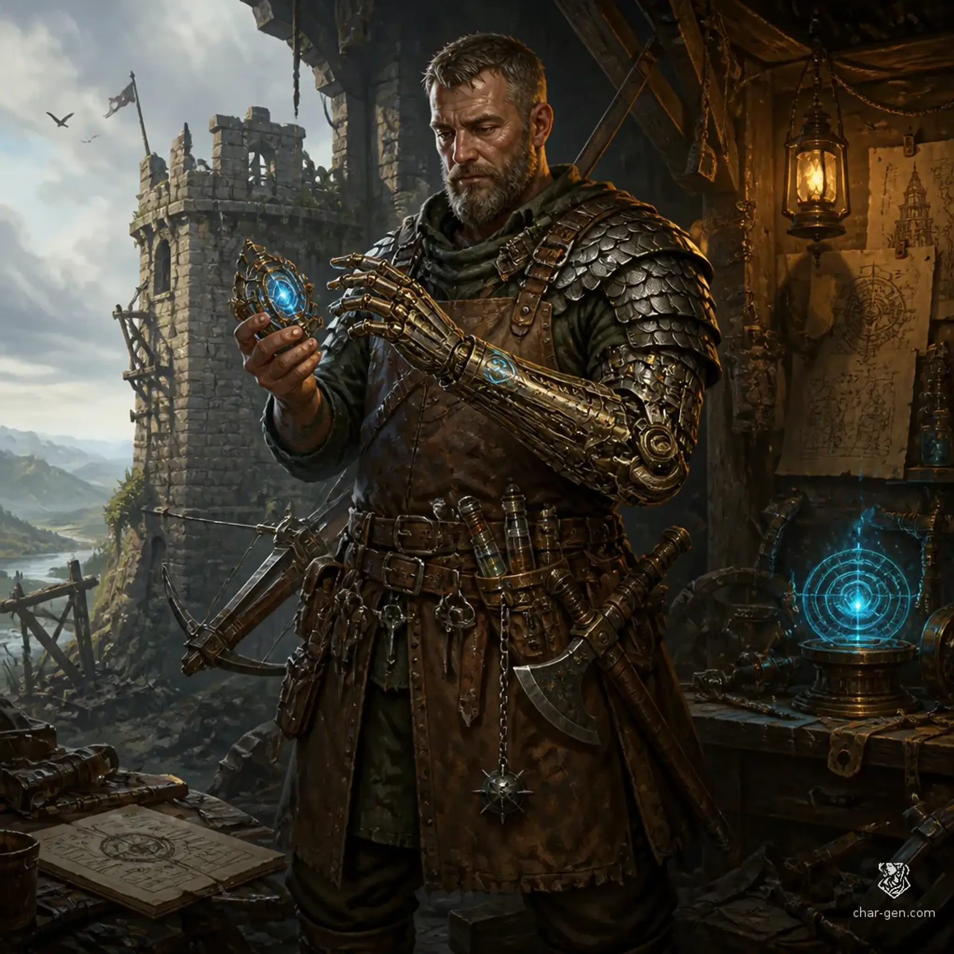 Adam Acrintelia - AI-generated fantasy Character