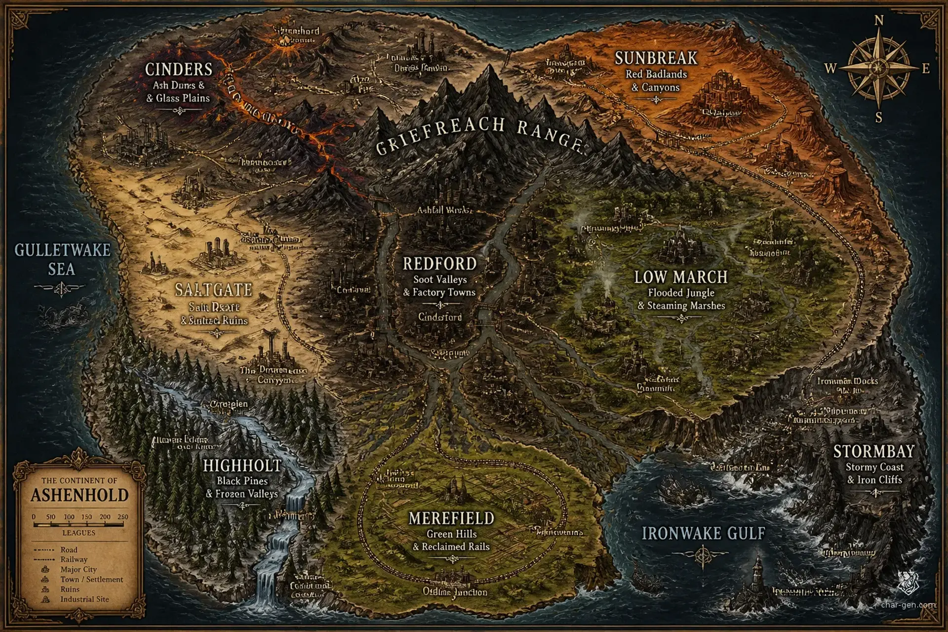 Redwake - AI-generated fantasy World