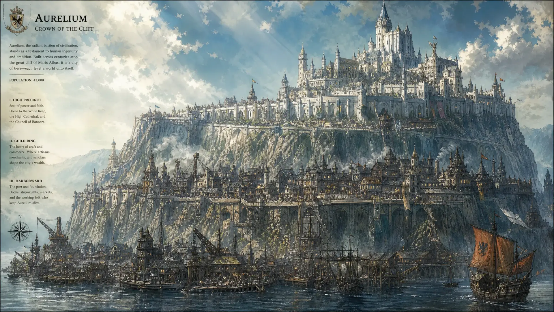 Aurelium - AI-generated fantasy Settlement