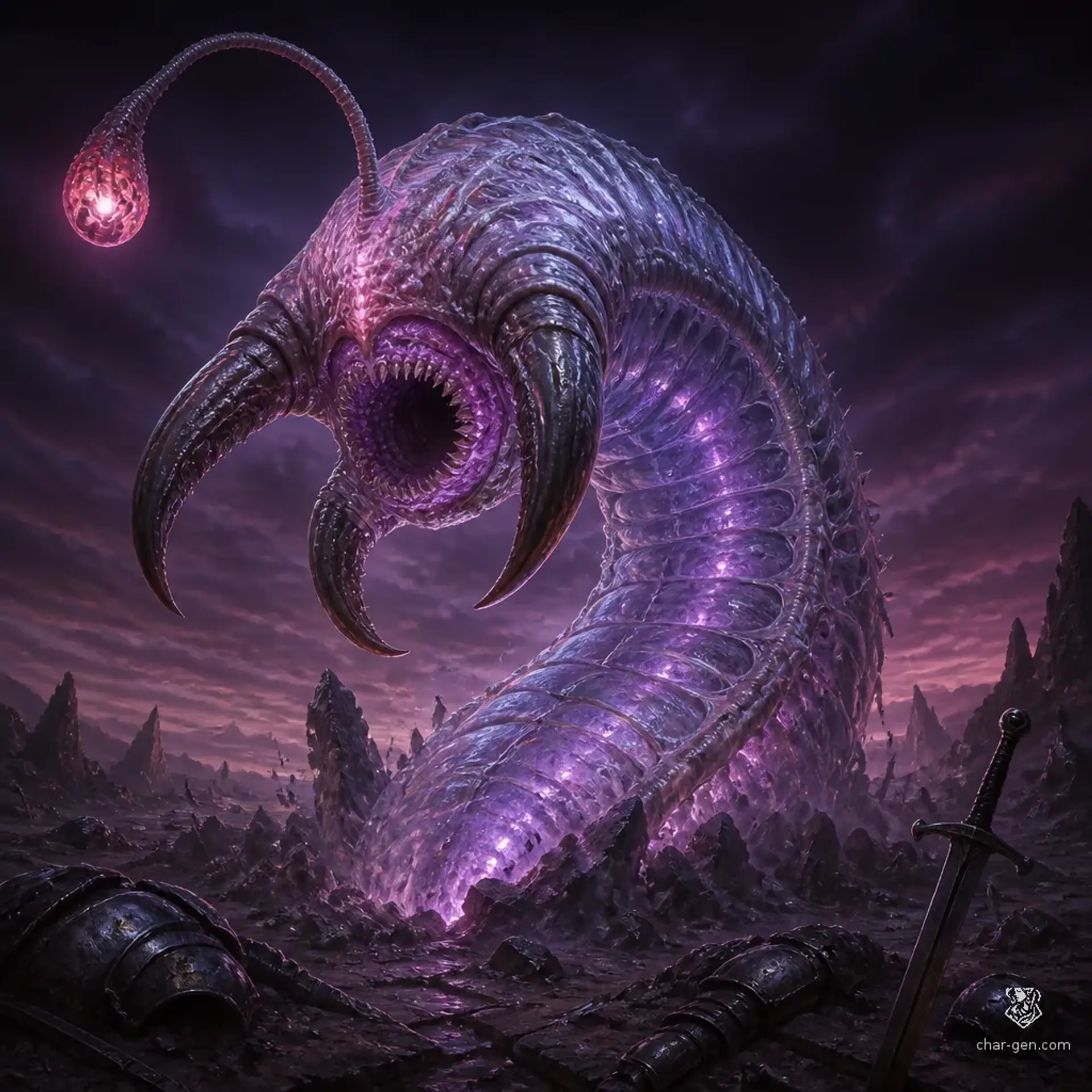 Wrangler Worm - AI-generated fantasy Monster