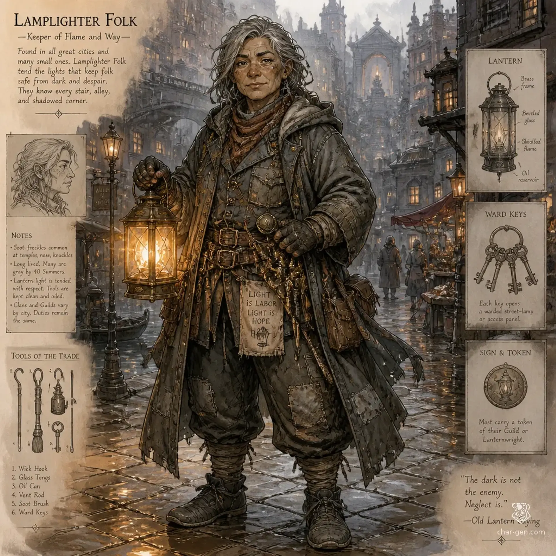 Lamplighter Folk - AI-generated fantasy Species