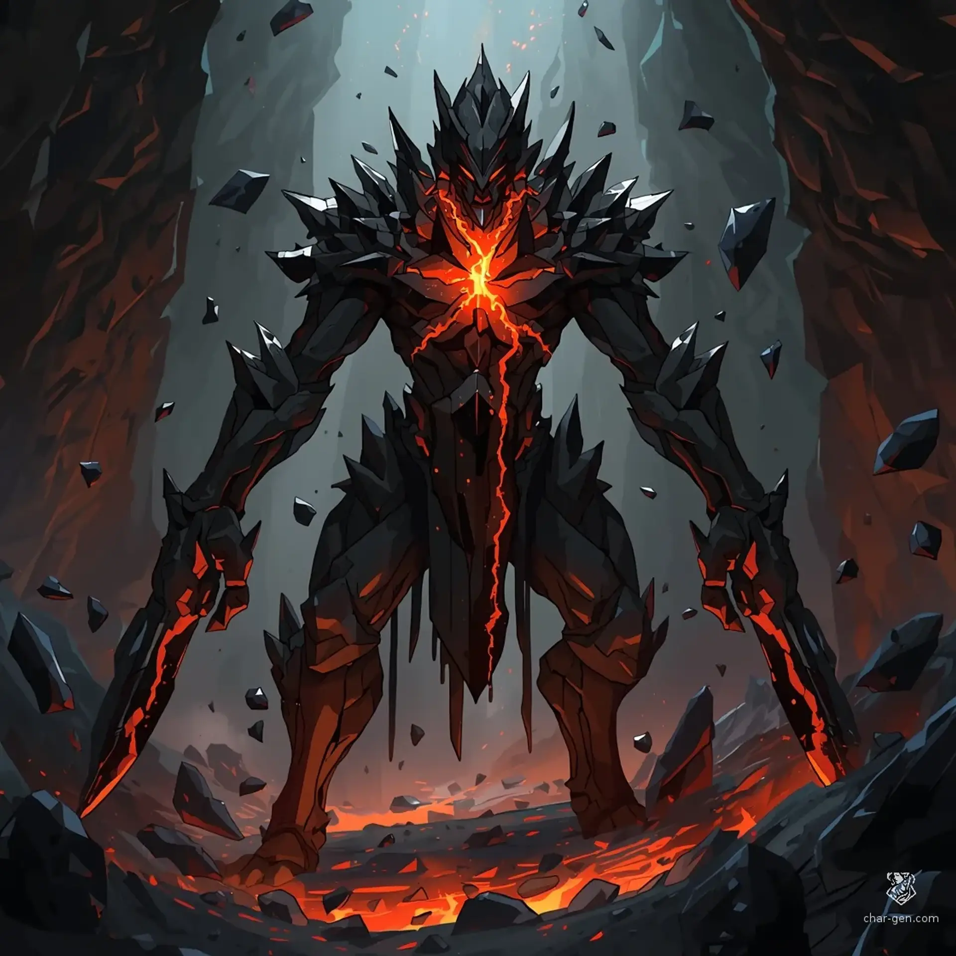 Obsidian Shard-Guardian - AI-generated fantasy Monster