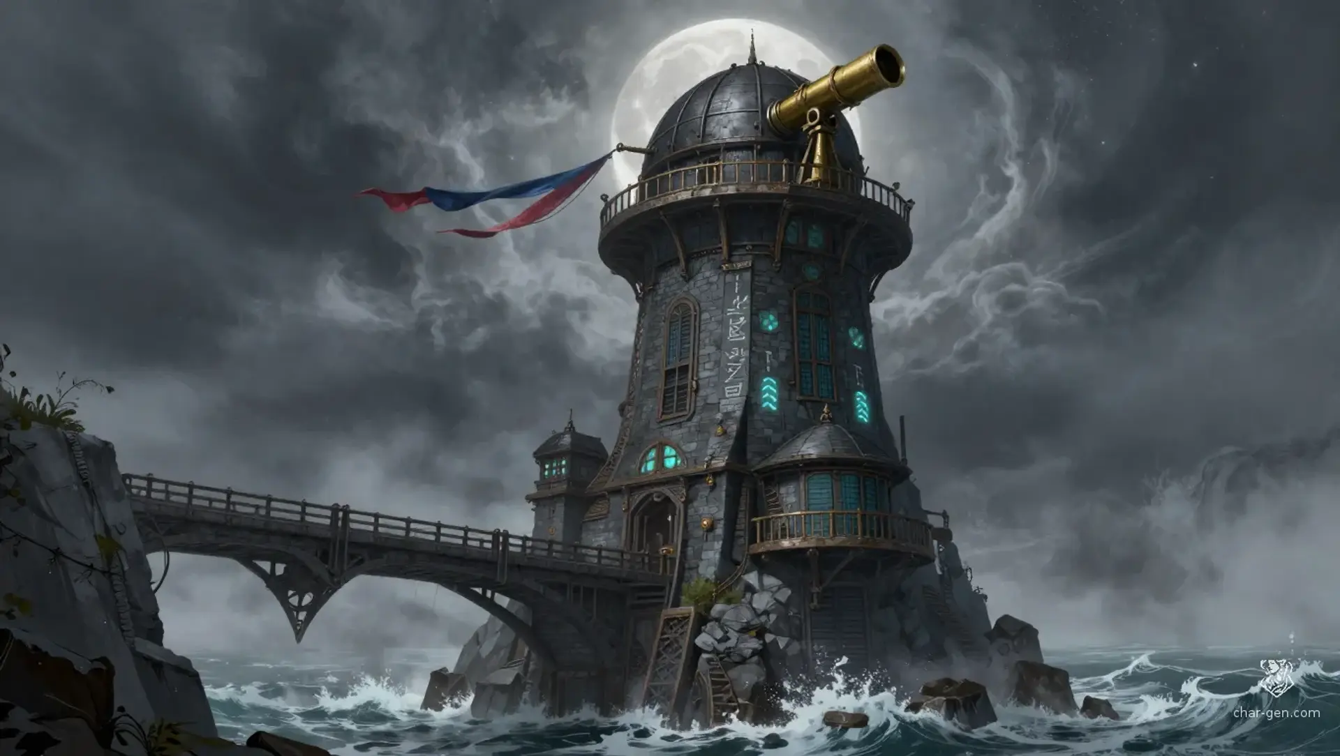 Arcanport Watchtower - AI-generated fantasy Building