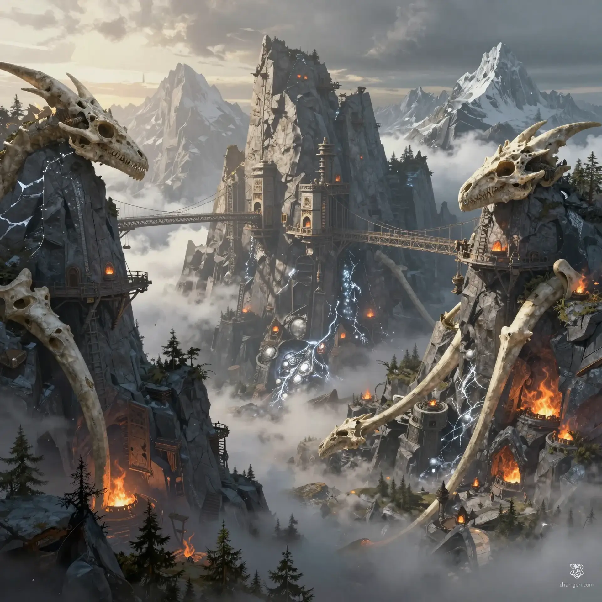 Drakespine Mountains - AI-generated fantasy Region